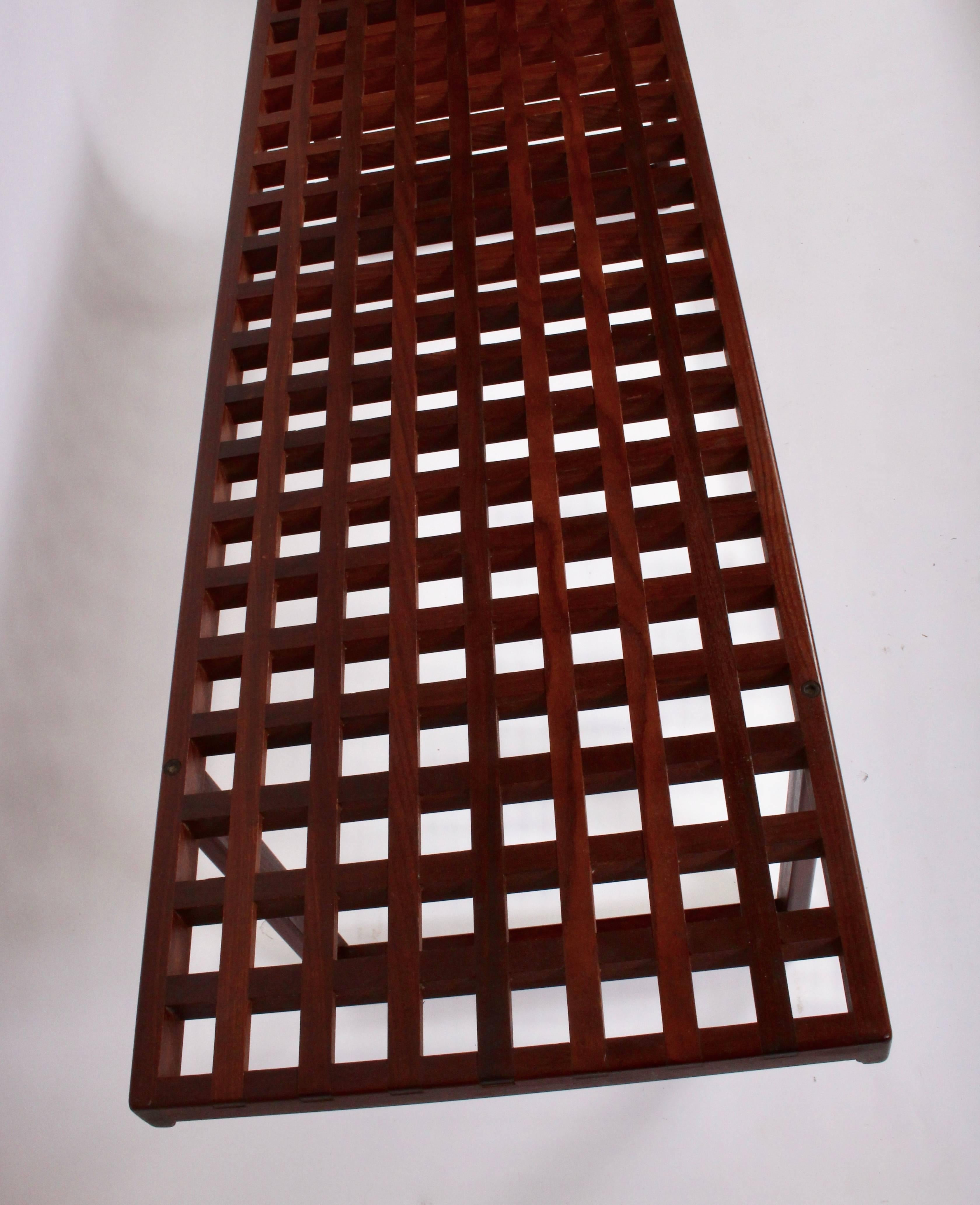 Danish Modern Peter Løvig Nielsen Deep Dark Teak Lattice Coffee Table, C. 1960's 2