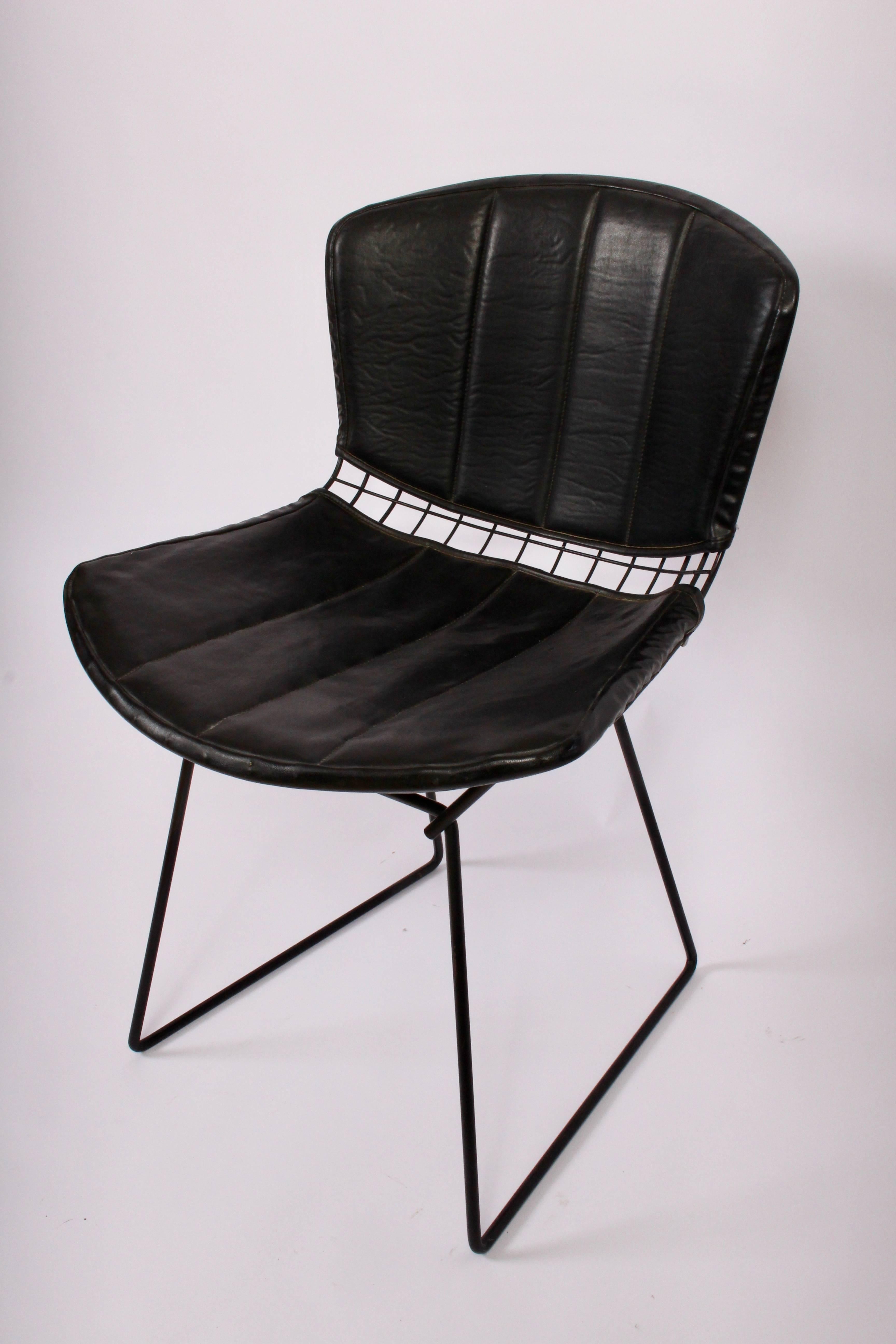 American 16 Original Vintage Harry Bertoia for Knoll Black Wire Side Chairs, Circa 1960