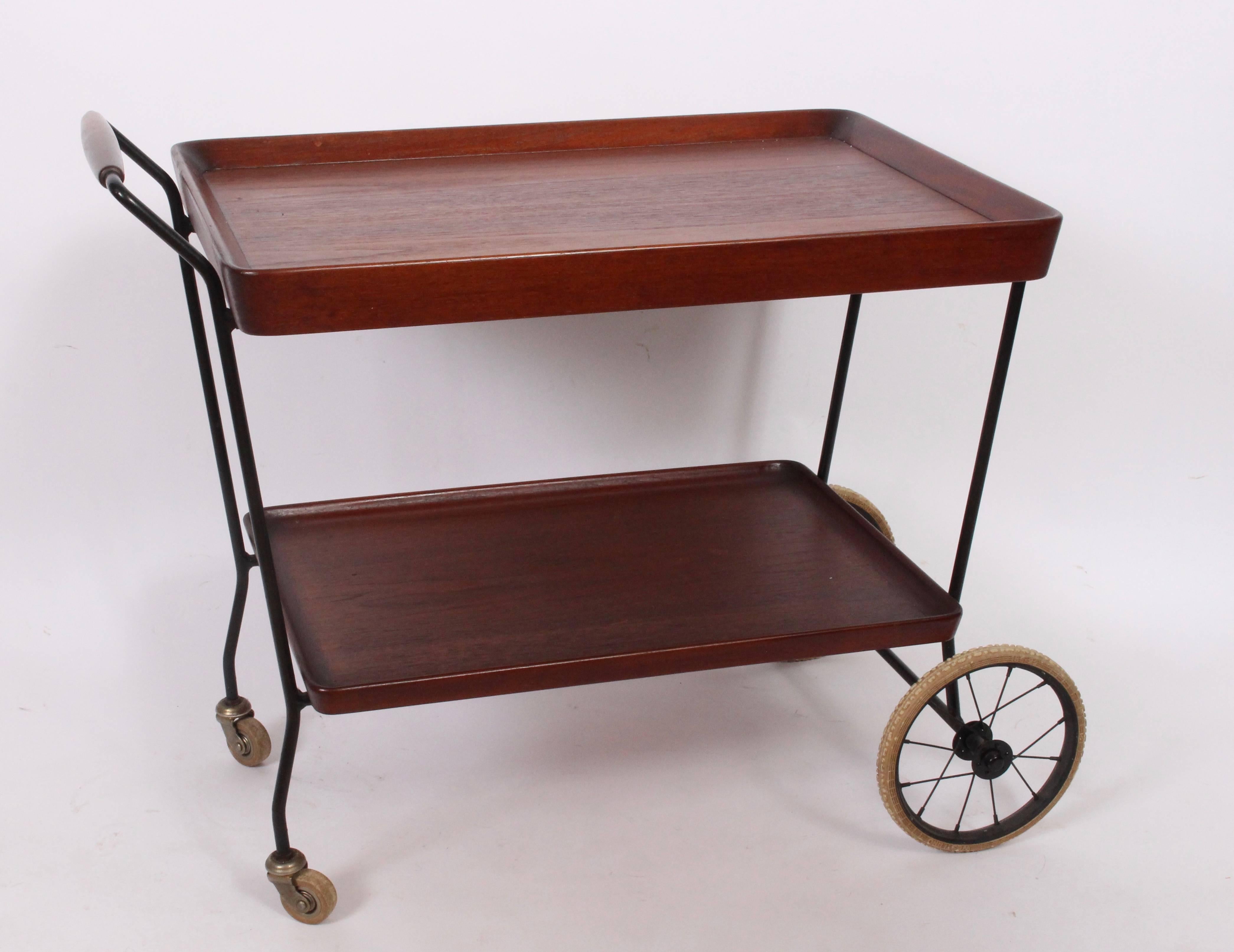two tier rolling cart