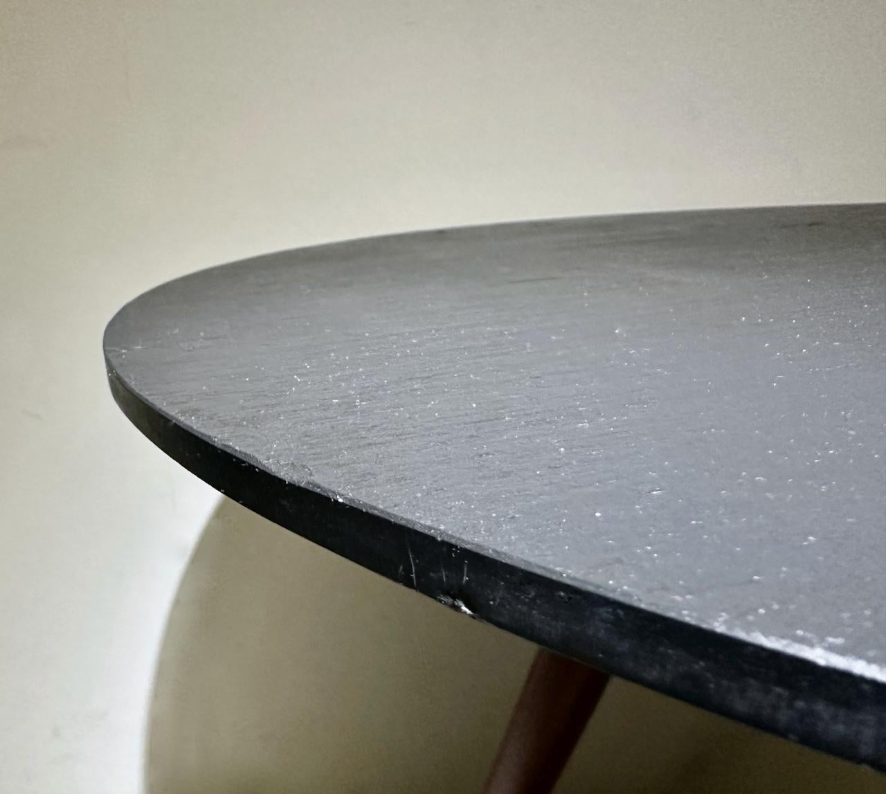 Phillip Lloyd Powell Circular Charcoal Slate and Walnut Occasional Table, 1960 For Sale 8