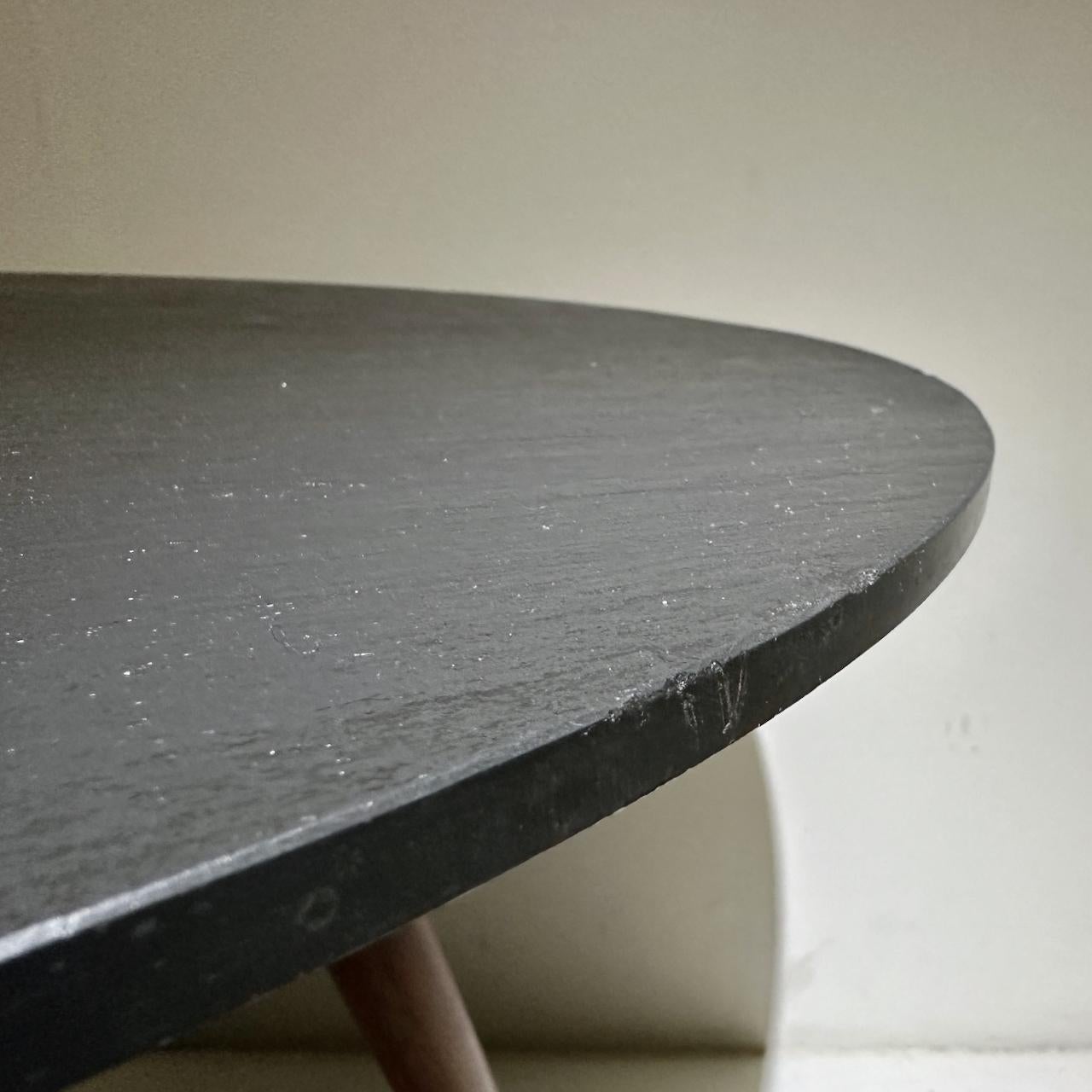 Phillip Lloyd Powell Circular Charcoal Slate and Walnut Occasional Table, 1960 For Sale 7