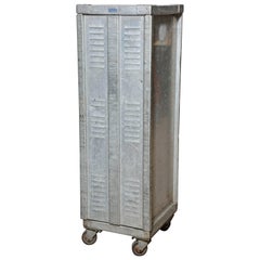 Retro Tall Bucksco Enterprises Industrial Aluminium Rolling Locking Cabinet, 1950s