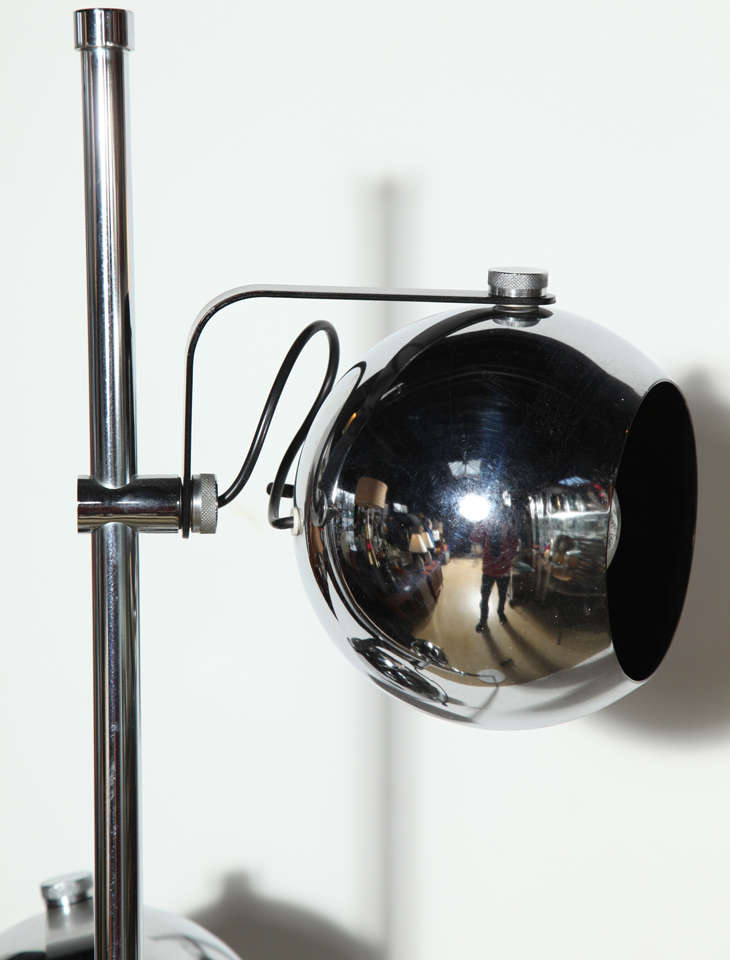 Chrome Florence Casey, Casey Fantin Lampadaire triple abat-jour 