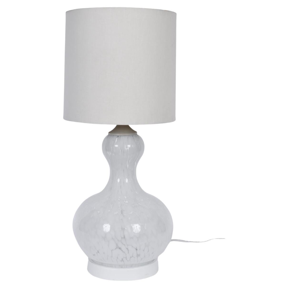 Substantial Carlo Nason for Mazzega White Murano Glass Table Lamp, C. 1970 For Sale