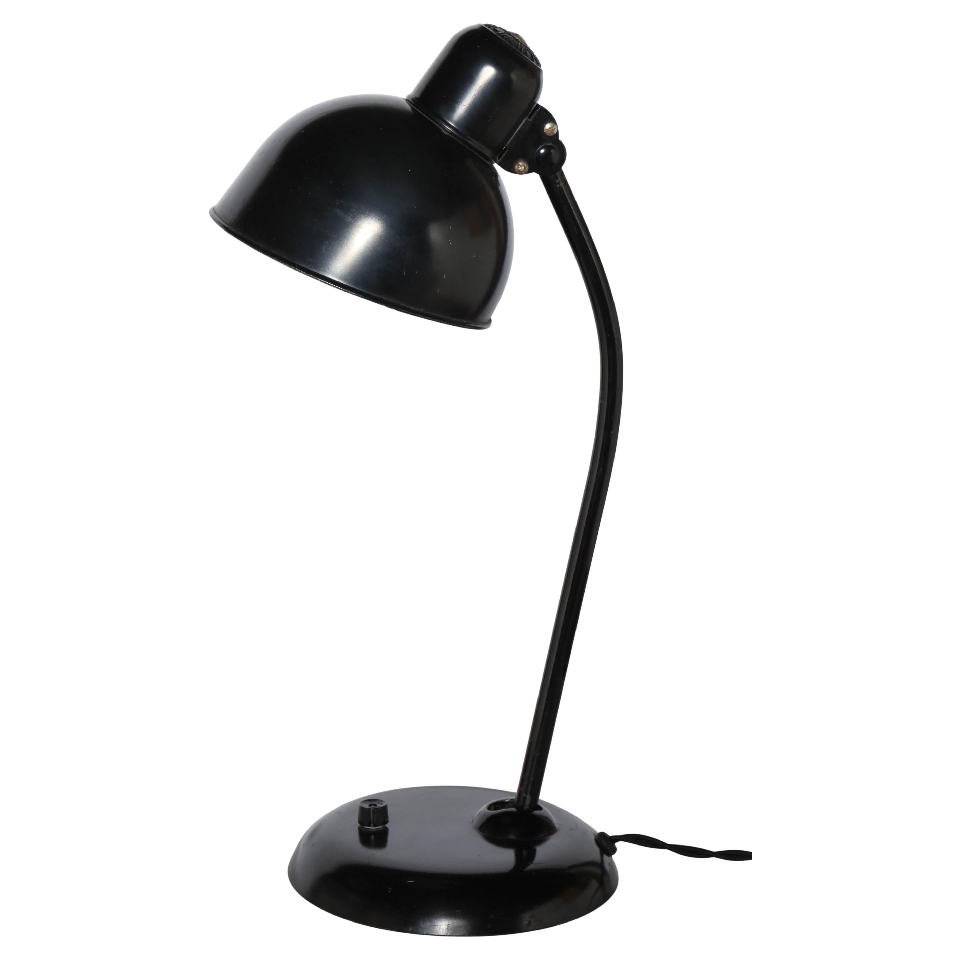 Single Christian Dell for Kaiser "Idell" Black Desk Lamp, 1930s For Sale