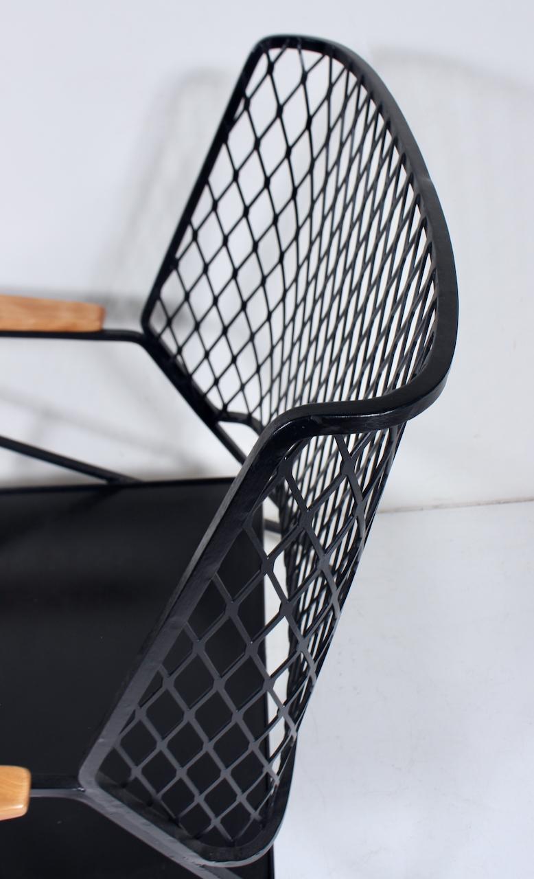 Maurizio Tempestini pour John Salterini Chaise longue en fer, érable et cuir, années 1950 en vente 10