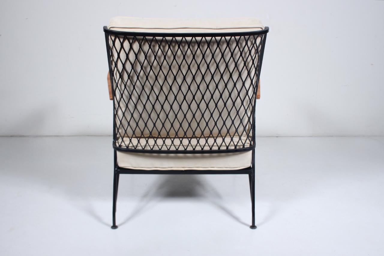 Maurizio Tempestini pour John Salterini Chaise longue en fer, érable et cuir, années 1950 en vente 4