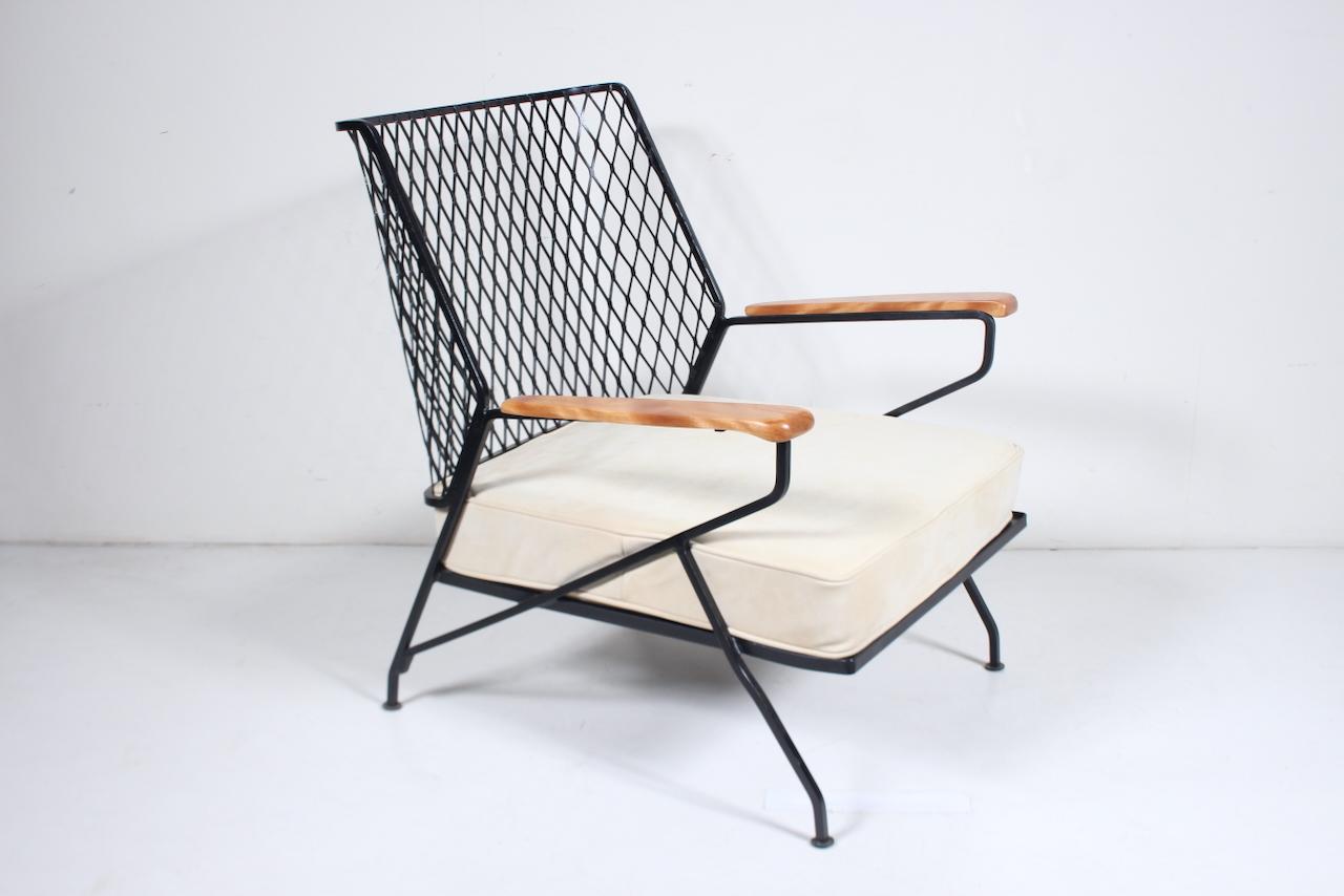 Maurizio Tempestini pour John Salterini Chaise longue en fer, érable et cuir, années 1950 en vente 7