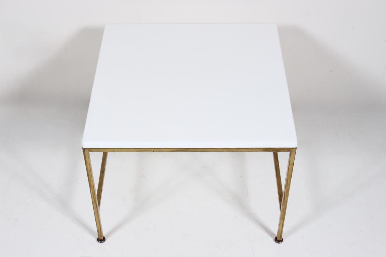 Paul McCobb Irwin Collection Brass & White Glass Occasional Table, C. 1952 For Sale 14
