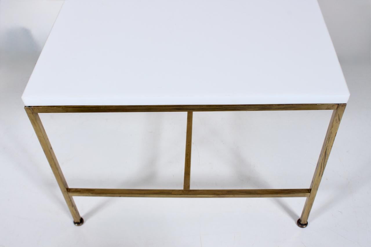 Paul McCobb Irwin Collection Brass & White Glass Occasional Table, C. 1952 For Sale 10