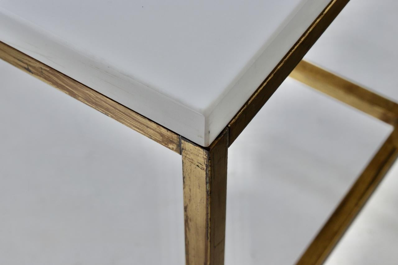 Paul McCobb Irwin Collection Brass & White Glass Occasional Table, C. 1952 For Sale 5