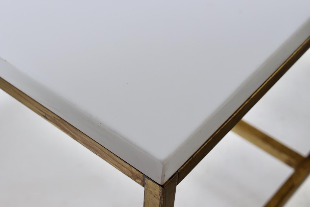 Paul McCobb Irwin Collection Brass & White Glass Occasional Table, C. 1952 For Sale 6