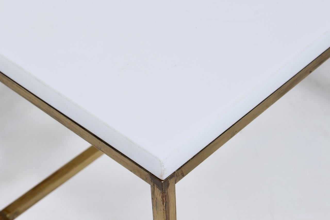 Paul McCobb Irwin Collection Brass & White Glass Occasional Table, C. 1952 For Sale 4