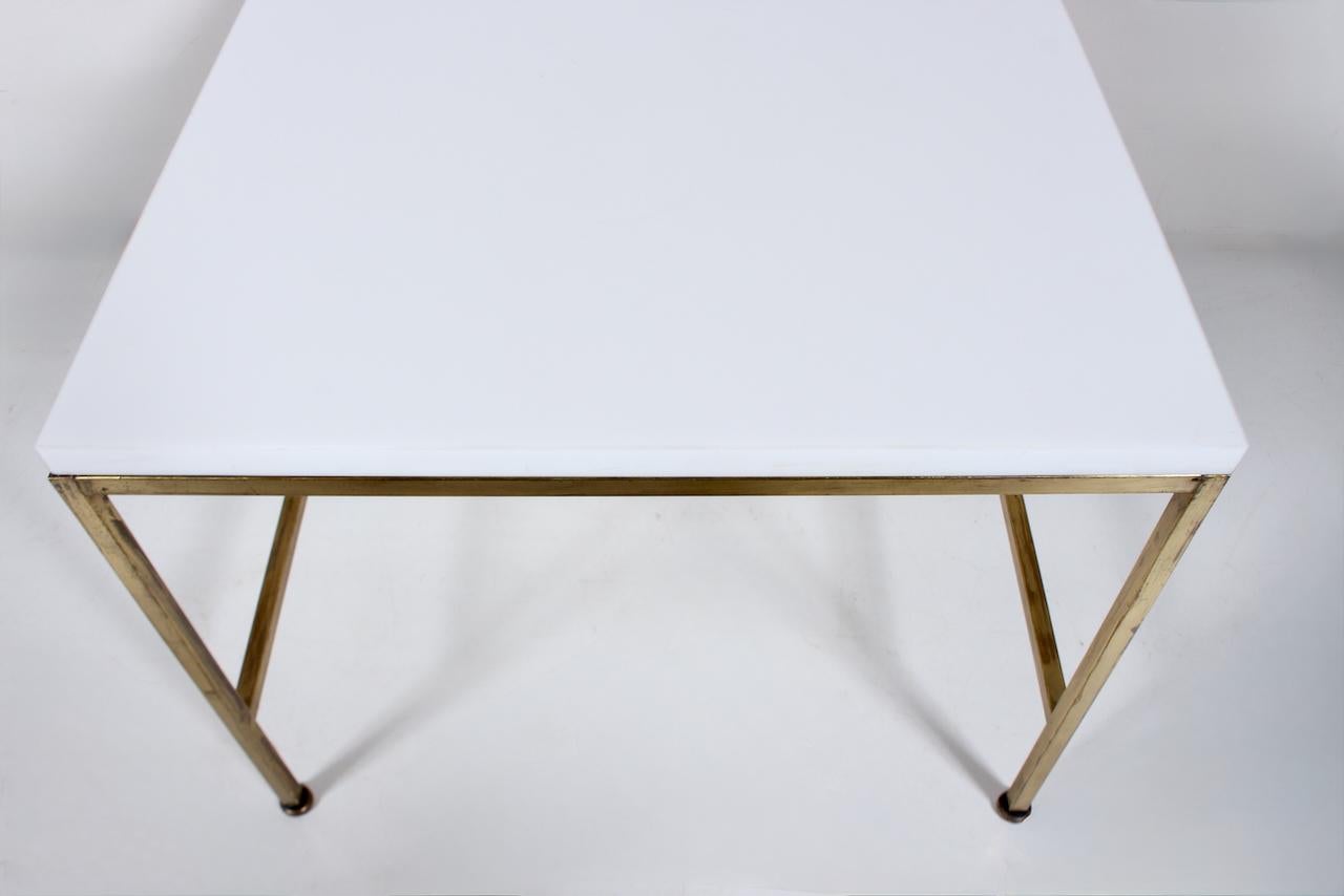 Paul McCobb Irwin Collection Brass & White Glass Occasional Table, C. 1952 For Sale 1