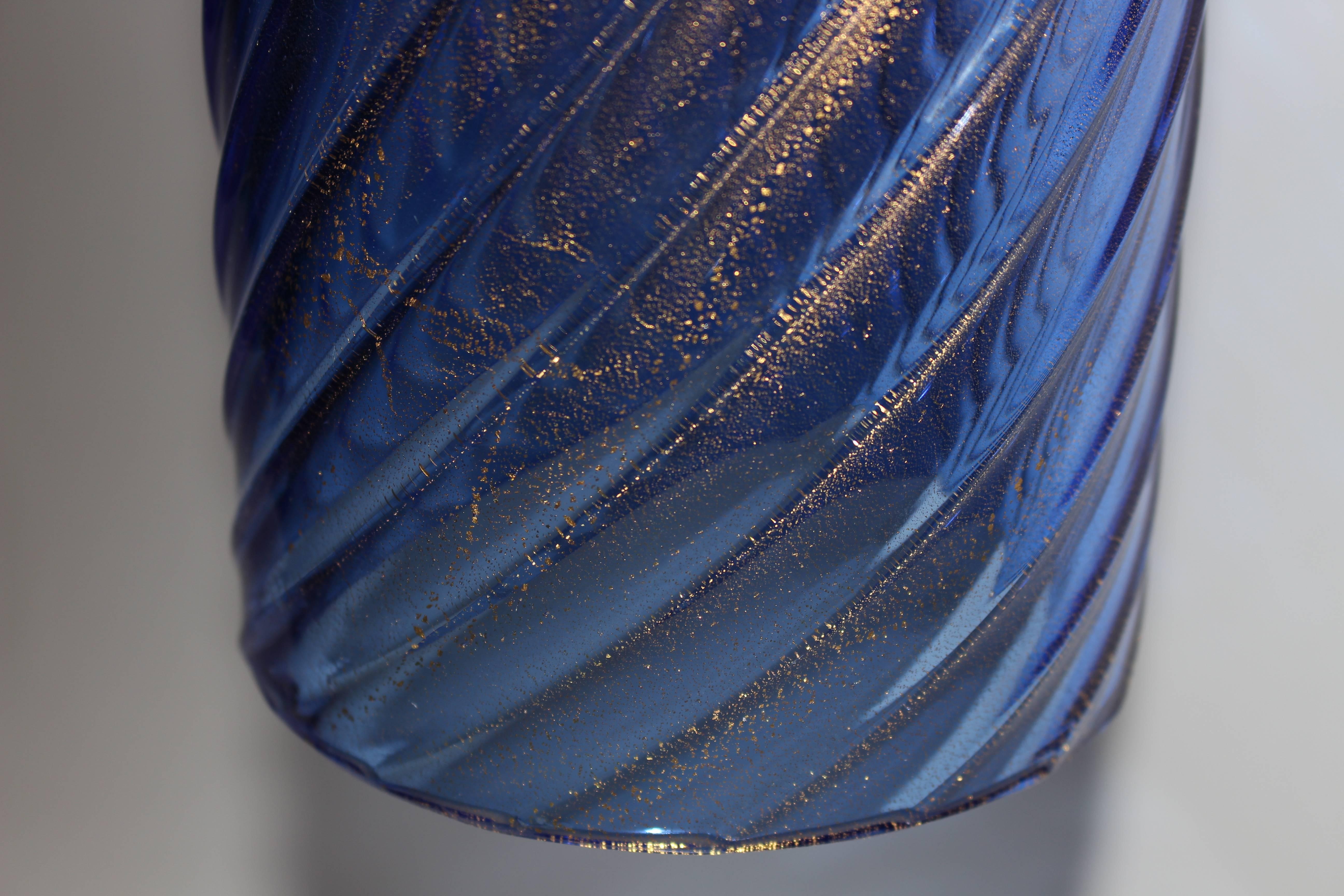 Mid-Century Modern Royal Blue Glass 