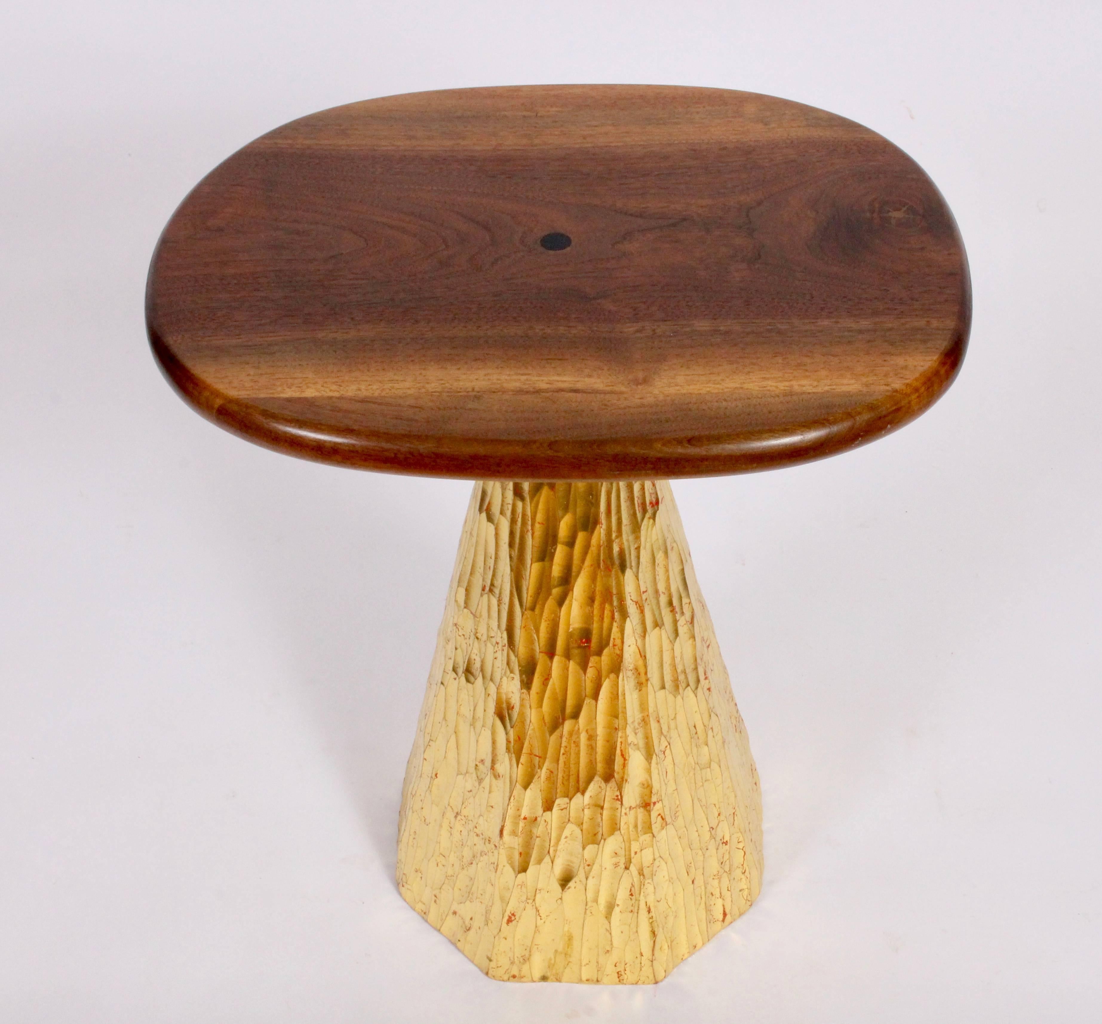 American Phillip Lloyd Powell Walnut and Gold Leaf Occasional Table, Circa 2007 For Sale