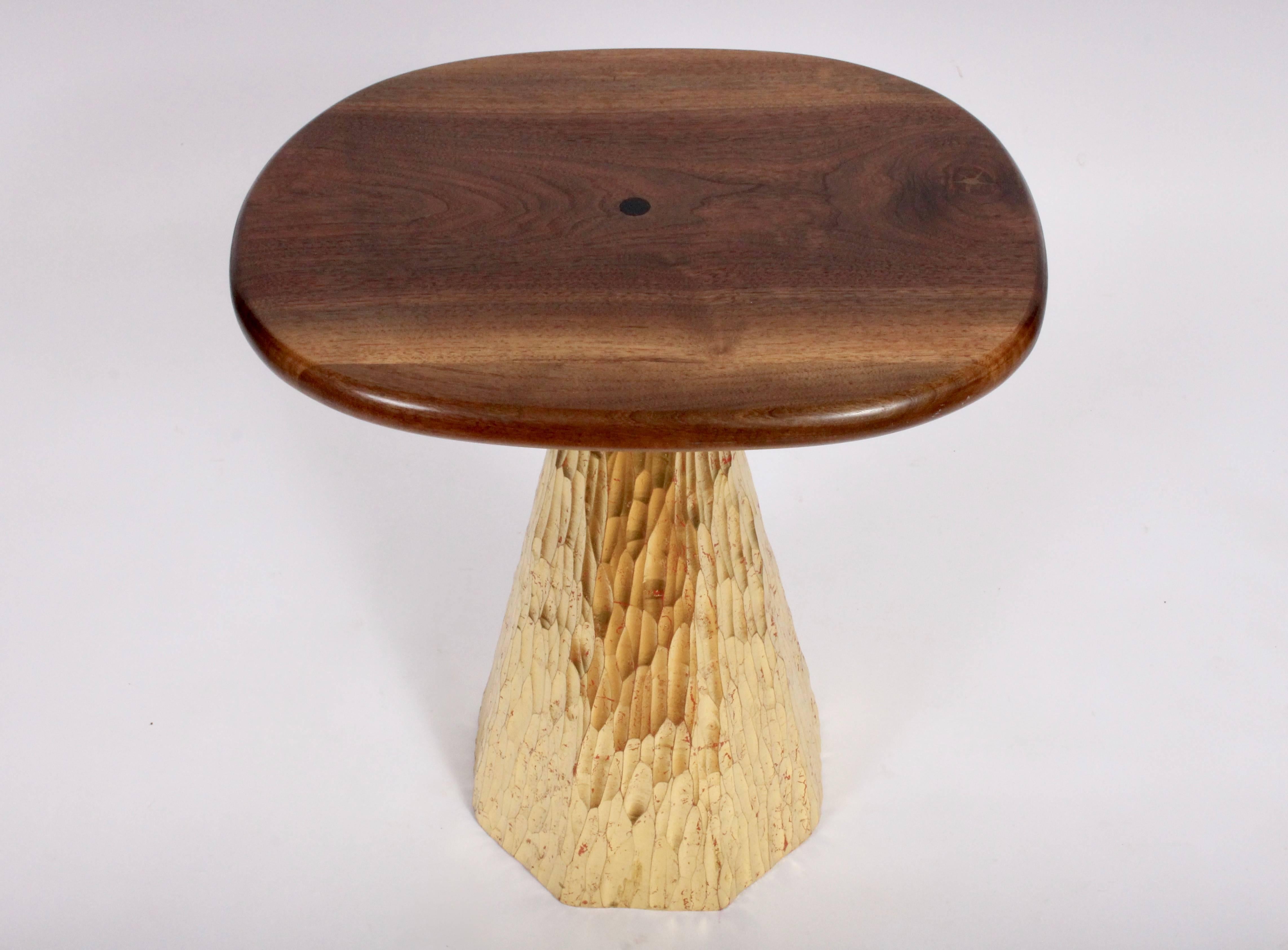 Modern Phillip Lloyd Powell Walnut and Gold Leaf Occasional Table, Circa 2007 For Sale