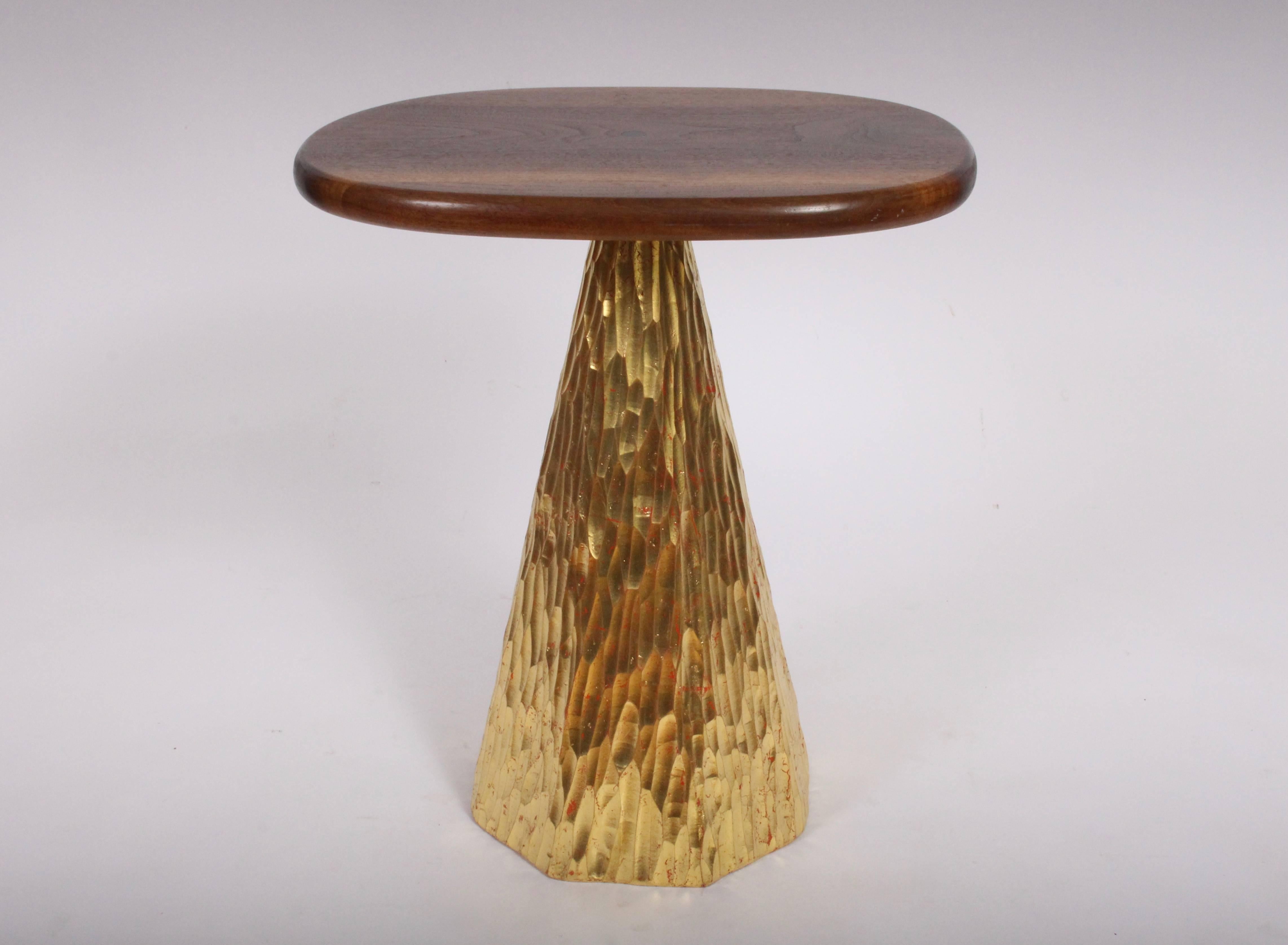 Phillip Lloyd Powell Walnut and Gold Leaf Occasional Table, Circa 2007 For Sale 1