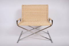 Ward Bennett for Brickell Newly Caned "Sled" Lounge Chair, Circa 1970