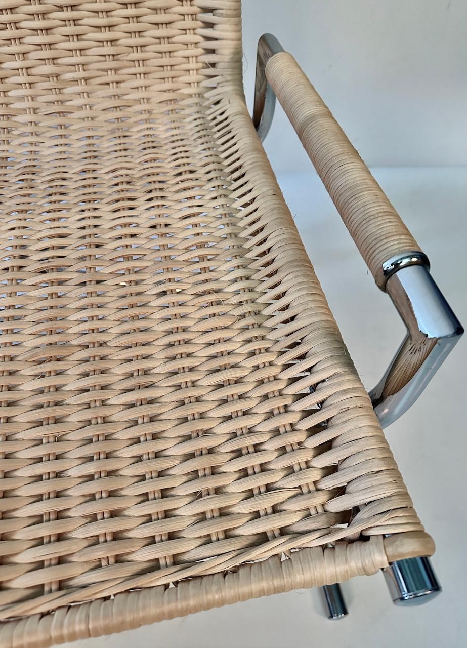 Ward Bennett für Brickell, neu lackierter „Sled“-Loungesessel mit Rohrgeflecht, um 1970 im Angebot 13