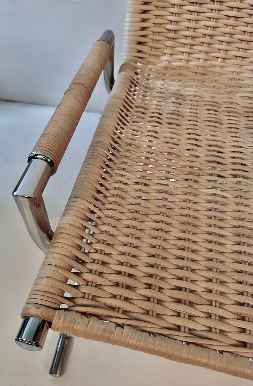 Ward Bennett für Brickell, neu lackierter „Sled“-Loungesessel mit Rohrgeflecht, um 1970 im Angebot 12