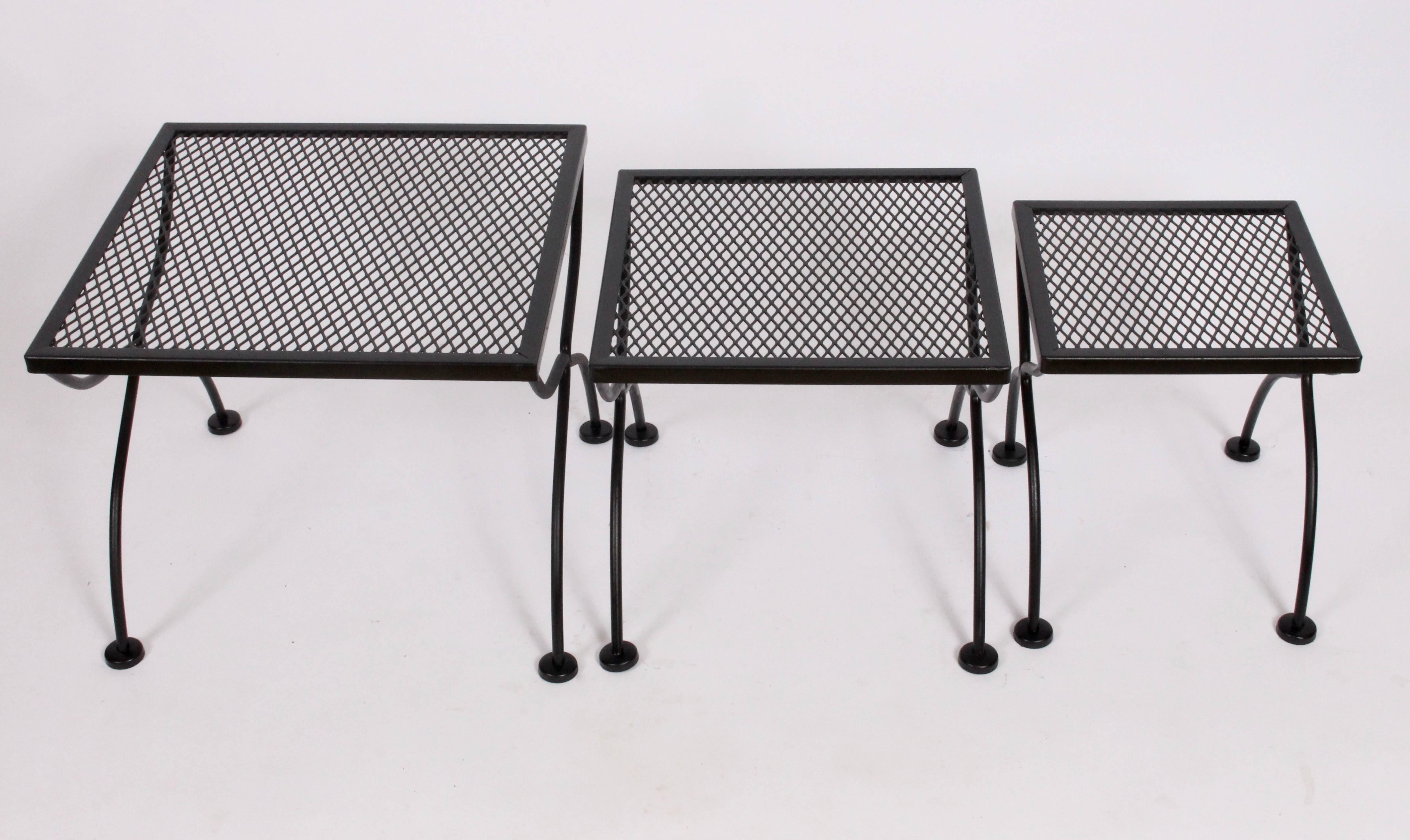 black stacking tables