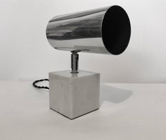 Neal Small for Koch & Lowy Style Marble Table Lamp with Swivel Chrome Shade