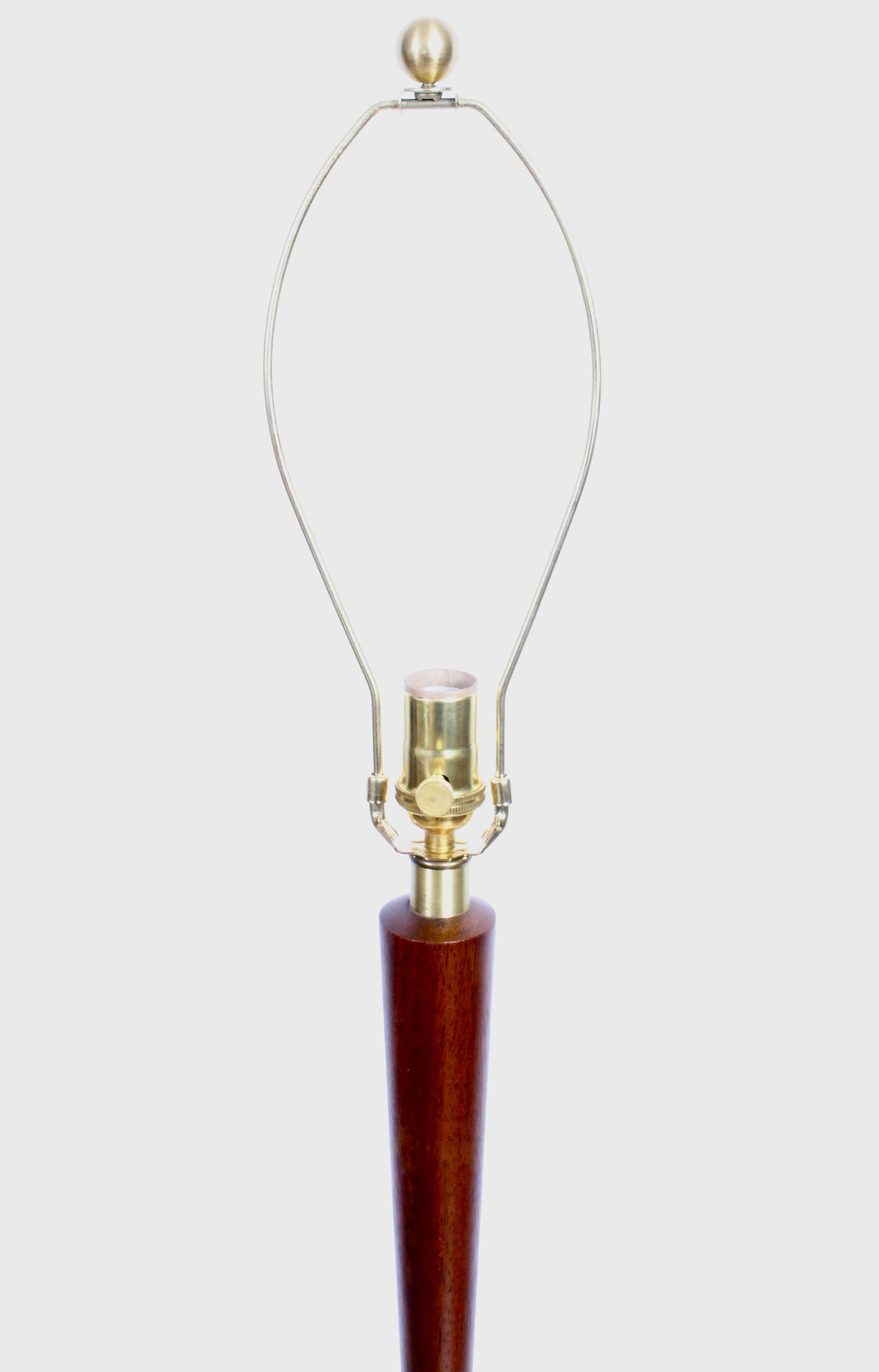 American Phillip Lloyd Powell Style Solid Walnut Floor Lamp, 1960s