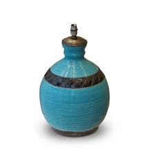 Large Kéramos Lamp with Carved Textures and Saturated Glazing