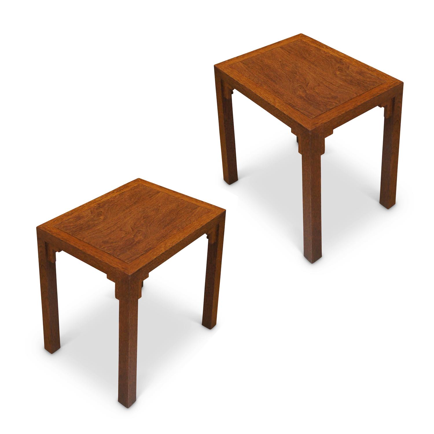 Pair of Side Tables in Palm Wood in the Style of Eugène Printz For Sale at 1stdibs