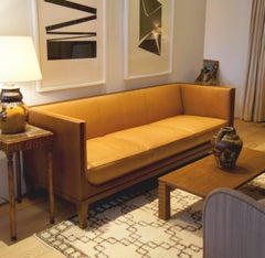 Elegant Sofa with Oak Frame and Leather Upholstery by Frits Henningsen