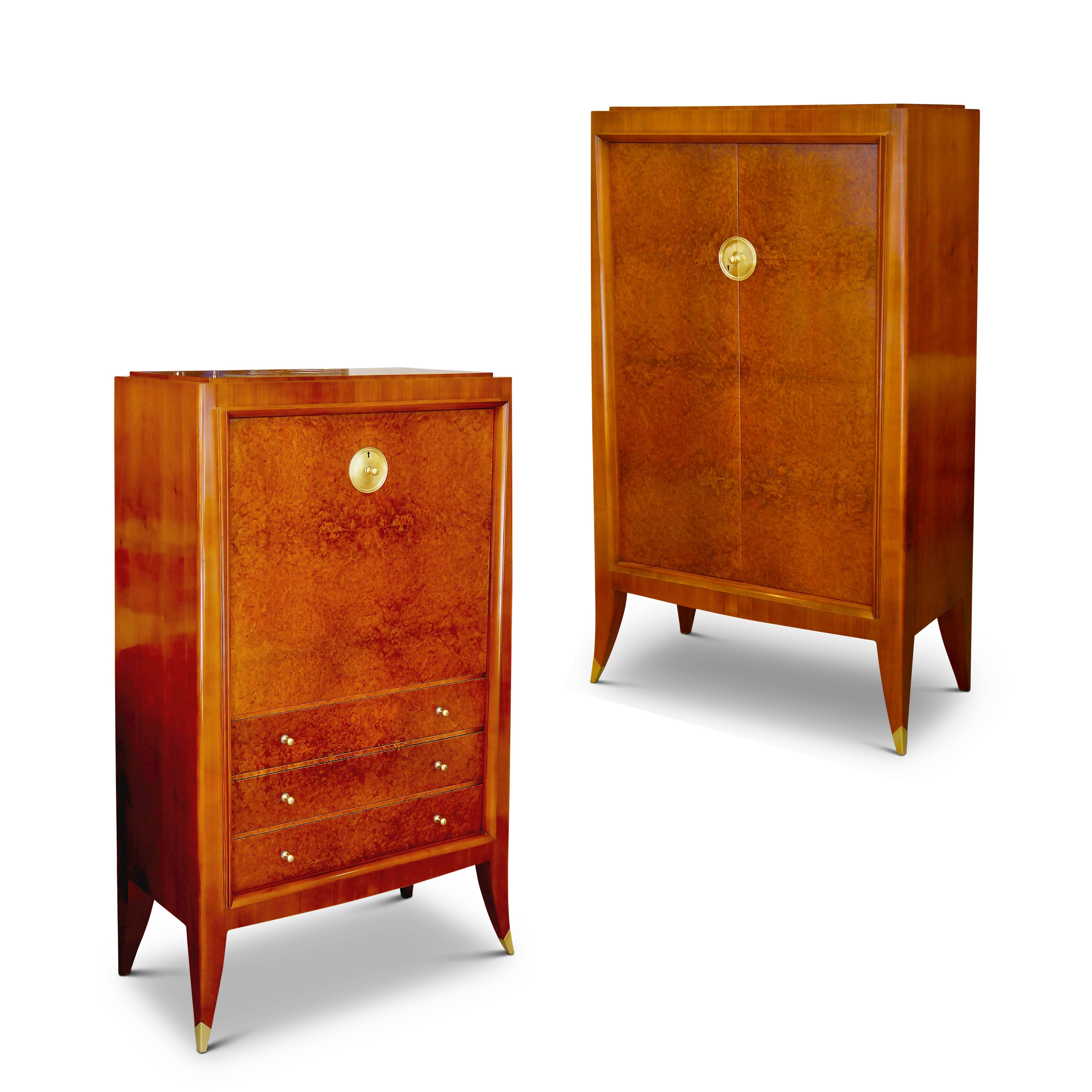 Art Deco Secretaire Cabinet of an Original Office Duo by Alfred Porteneuve For Sale