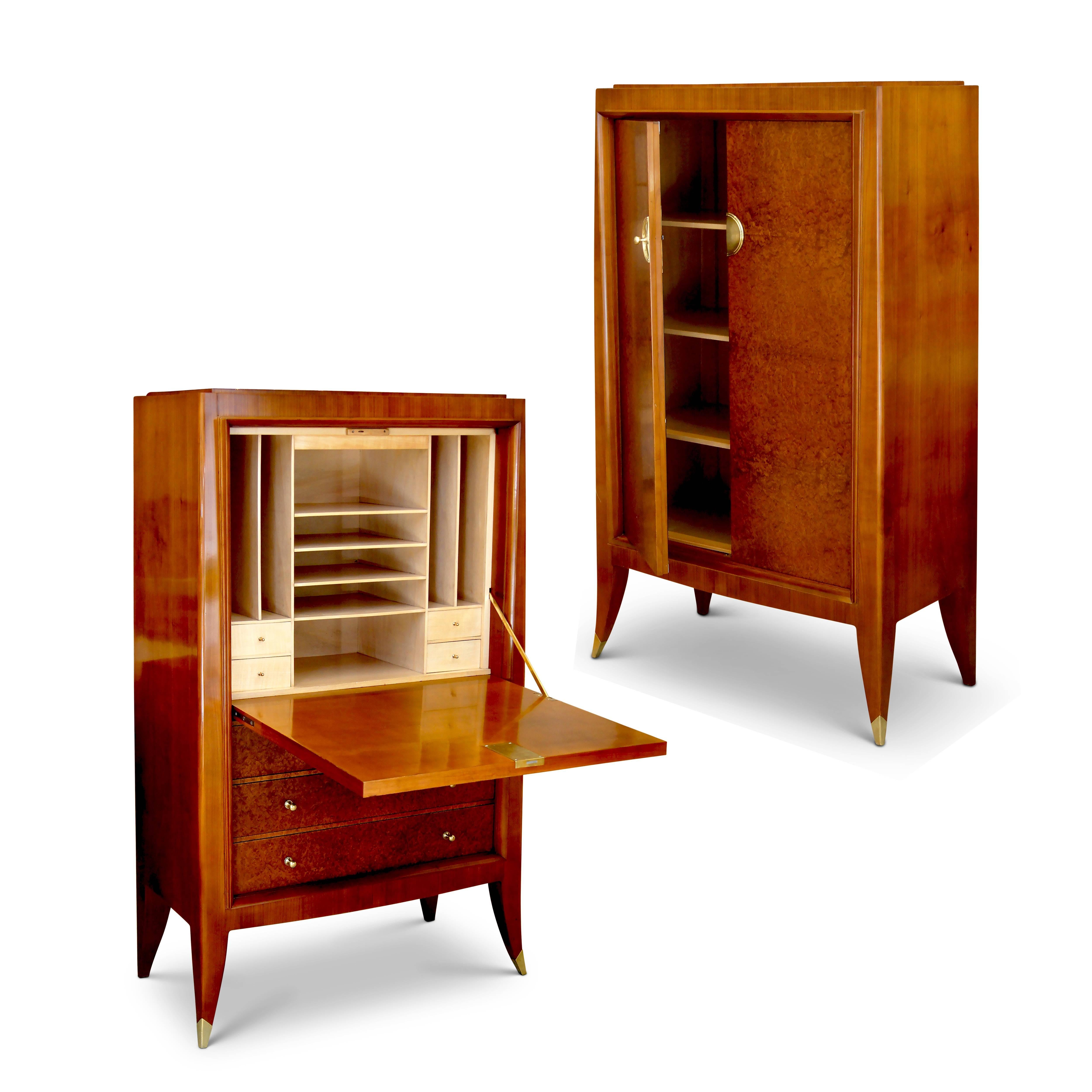 French Secretaire Cabinet of an Original Office Duo by Alfred Porteneuve For Sale