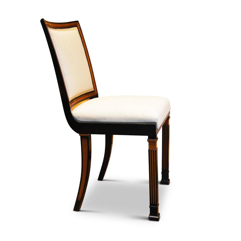 Set of Eight Modern Classicism Dining Chairs in Elm by 