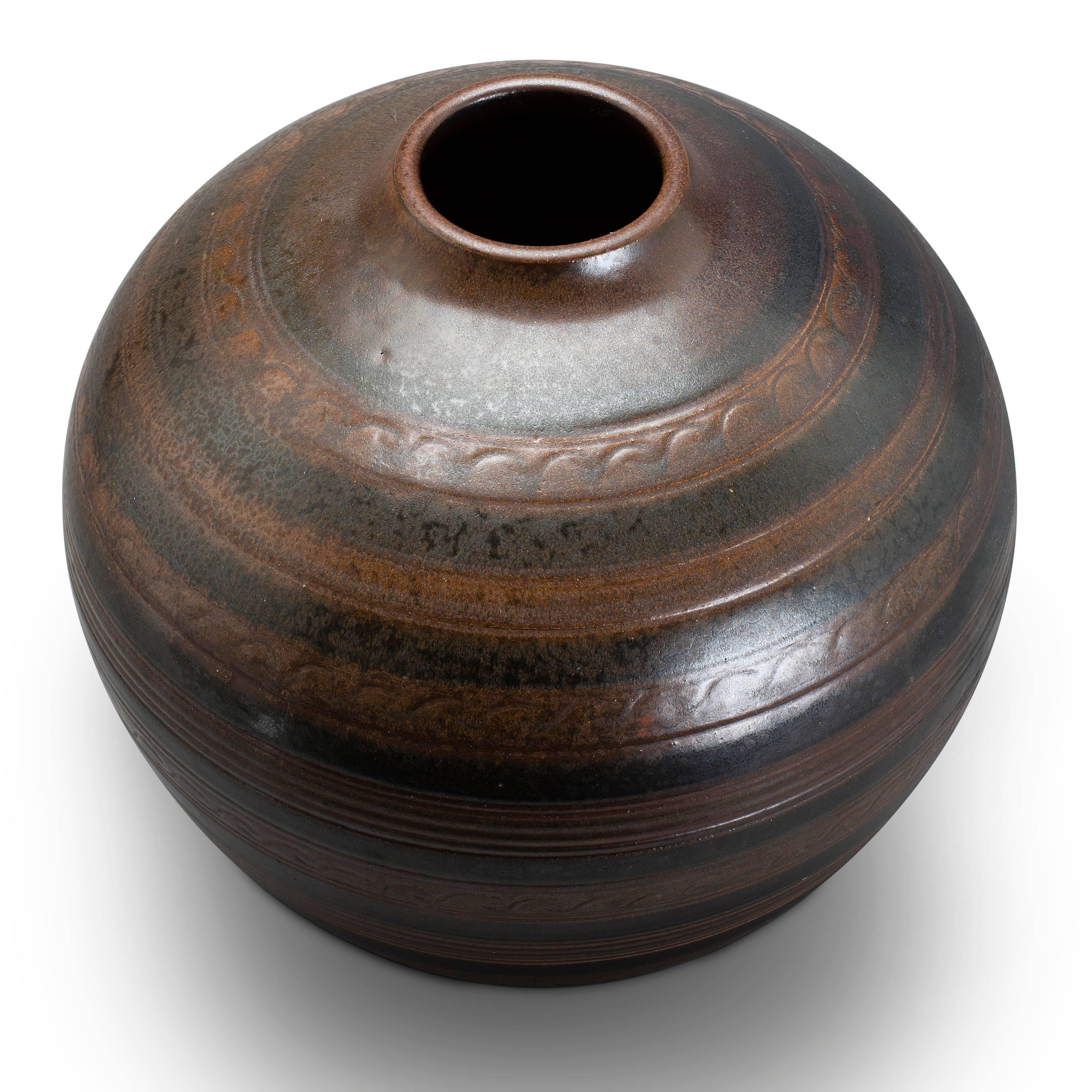 Stoneware Selection of Monumental Primativistic Carved Vases by Arthur Andersson For Sale