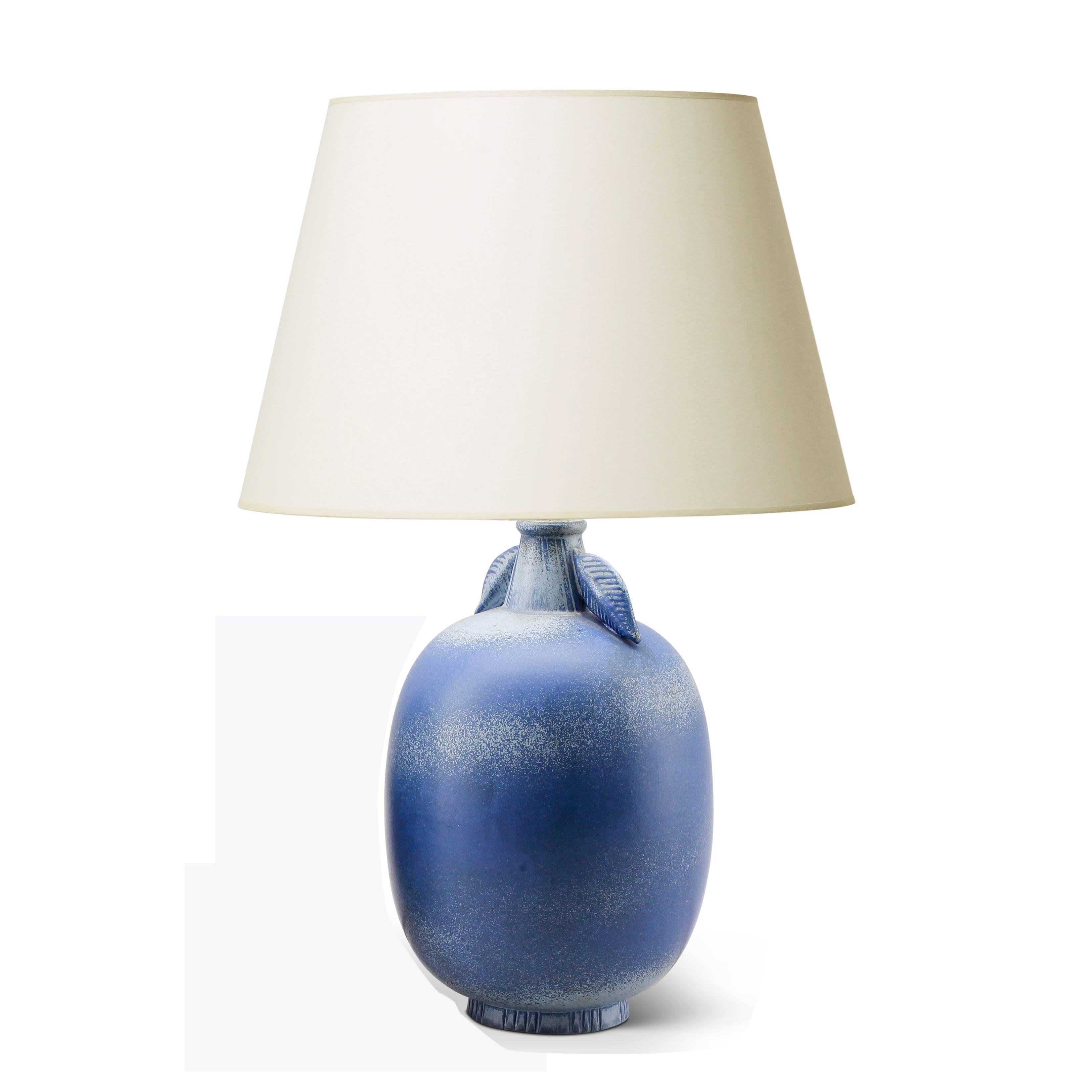 Scandinavian Modern Pair of Table Lamps in Airy French Blues by Gunnar Nylund
