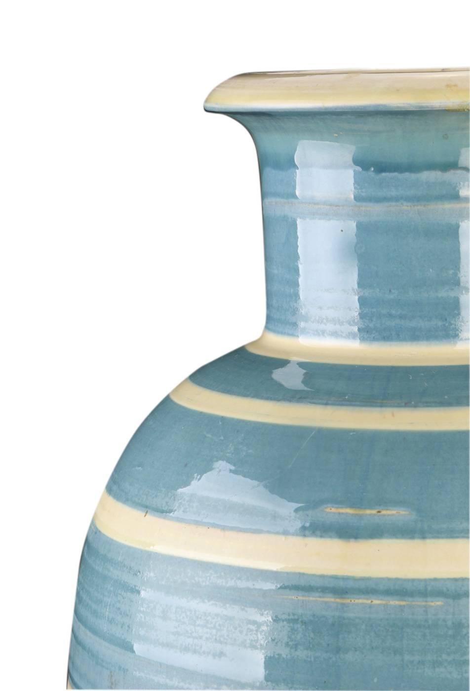 Danish Spectacular Monumental Art Deco Striped Vase by Kahler  For Sale
