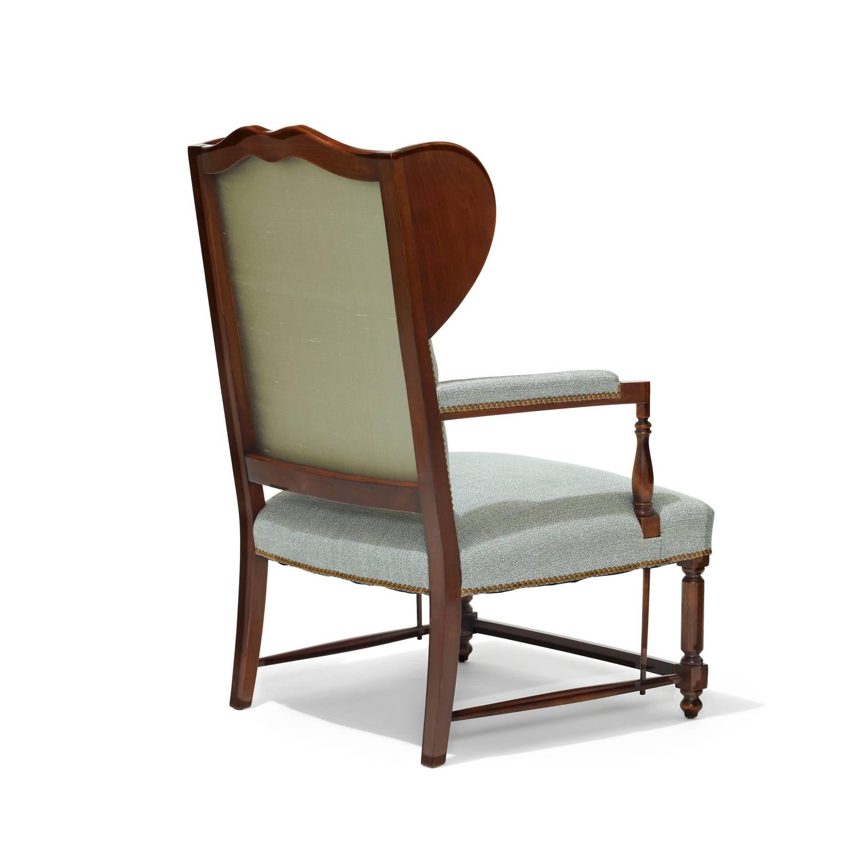 Swedish Art Deco Reinterpretations of Traditional Winged Back Chairs in Birch In Excellent Condition For Sale In New York, NY