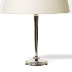 Pair of Tailored Art Deco Lamps in Silver by Carl Gustav Hallberg