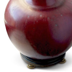 Oxblood Glazed and Bronze Mounted Table Lamp by Carl Halier for RC