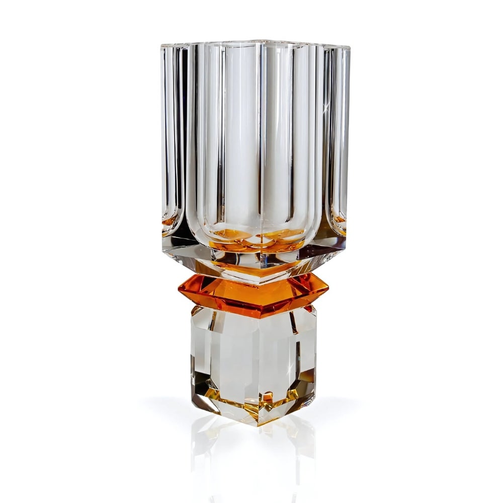 Ambrosià Handcrafted Crystal Flower Vase – Unique Artisanal Home Accent