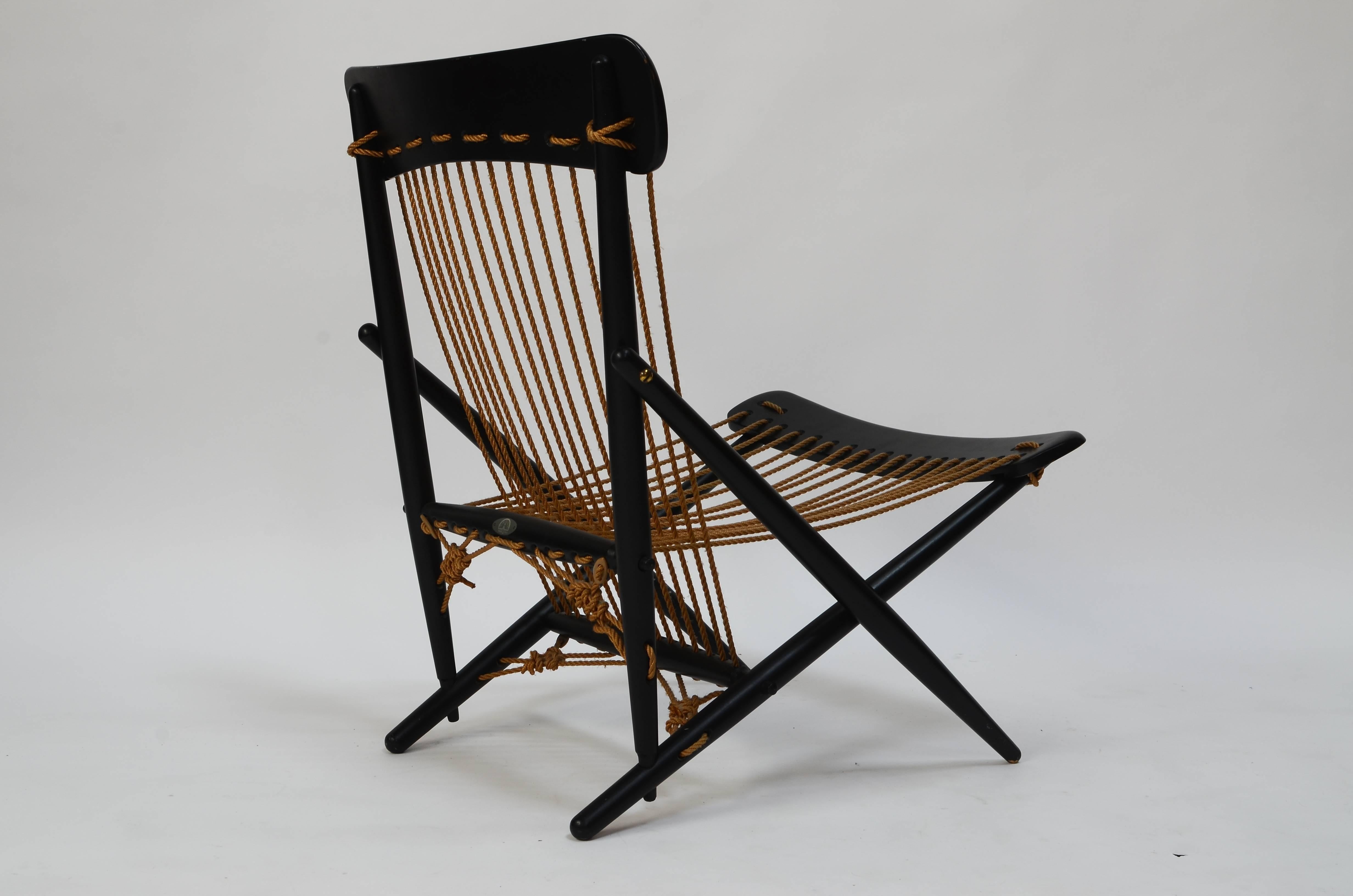 Mid-Century Modern Exquisite Japanese Rope Lounge Chair by Maruni, 1955