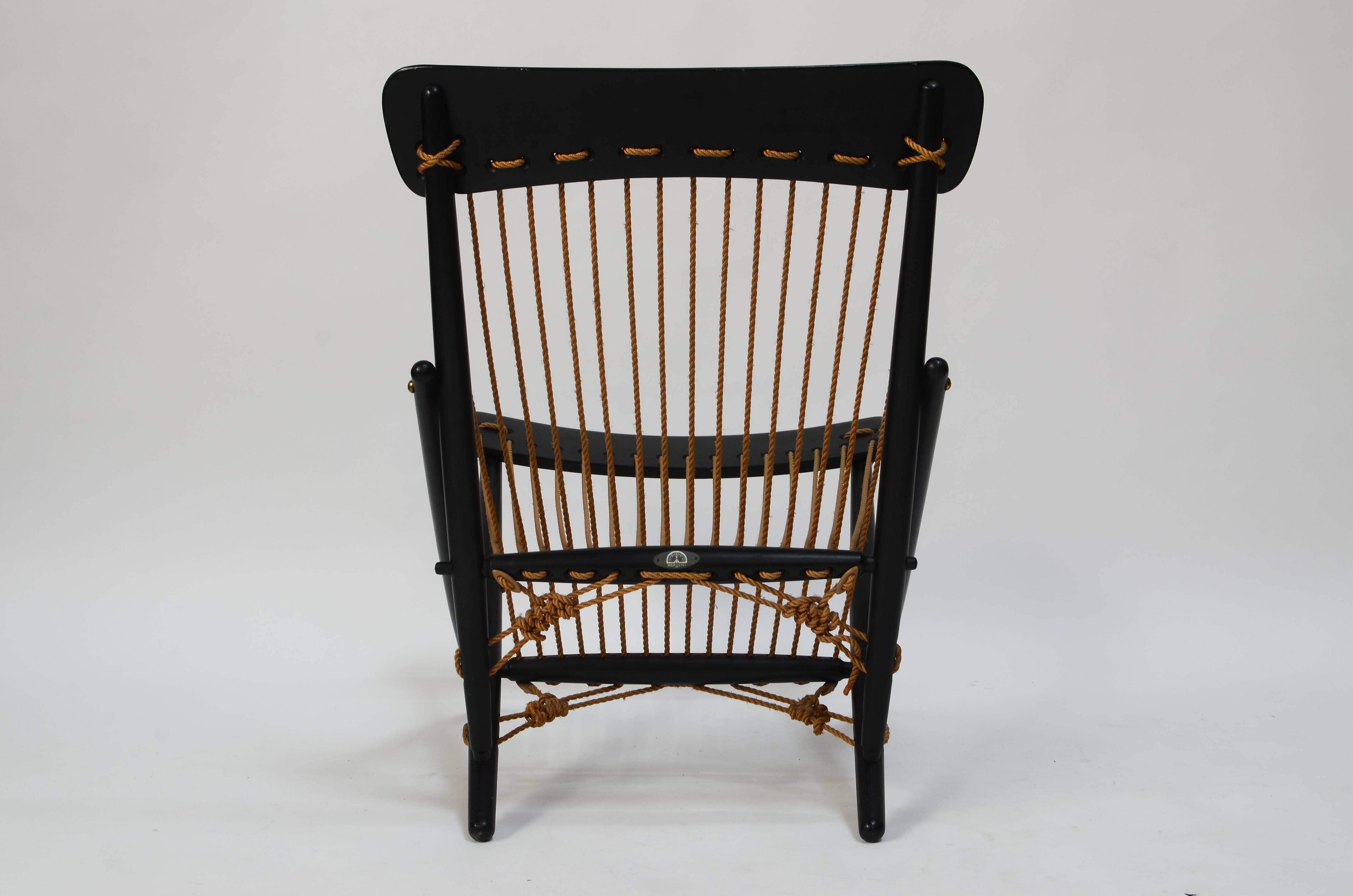 Mid-20th Century Exquisite Japanese Rope Lounge Chair by Maruni, 1955
