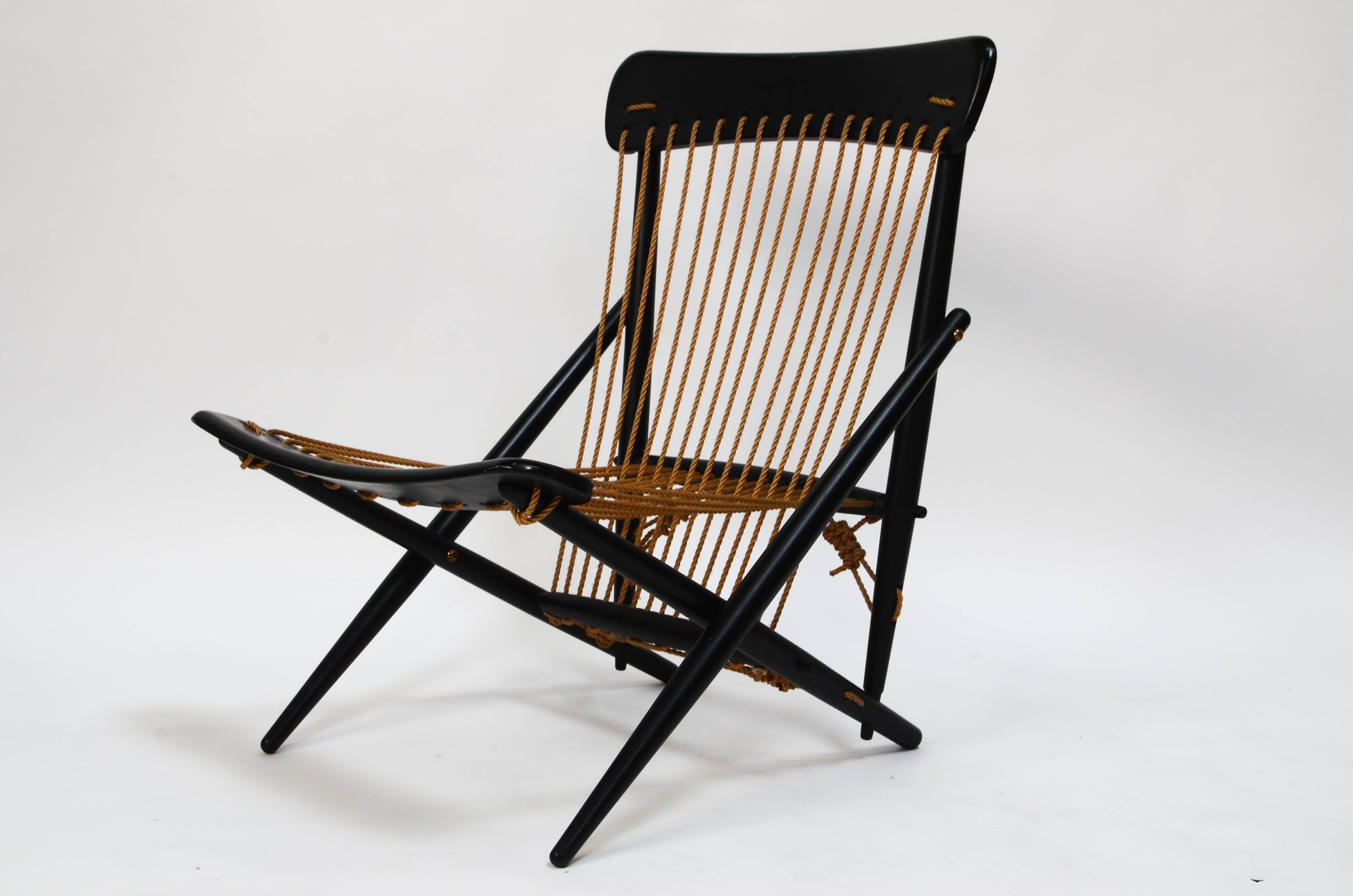 Exquisite Japanese Rope Lounge Chair by Maruni, 1955 In Excellent Condition In Berkeley, CA