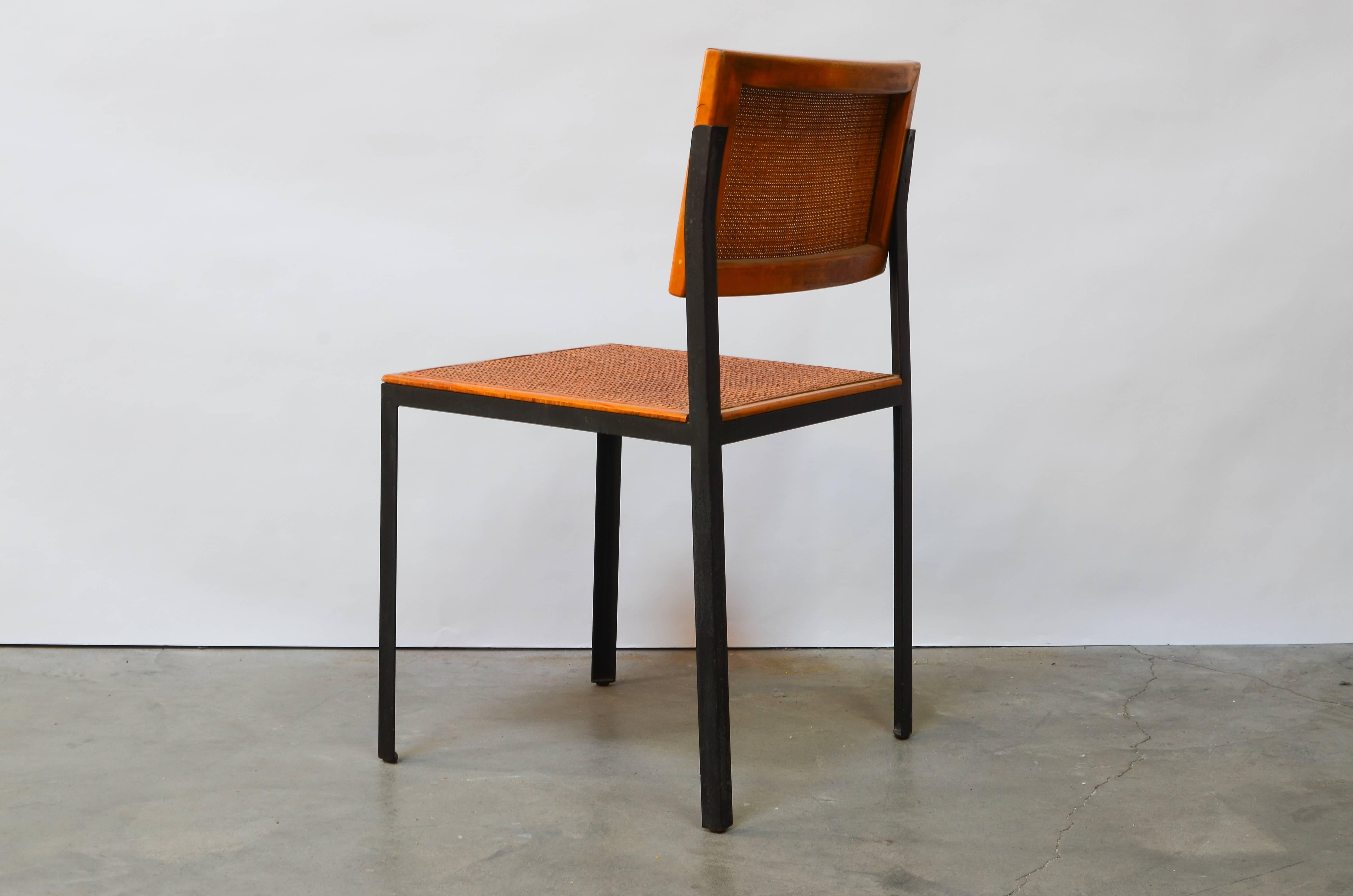 Mid-Century Modern George Nelson Steel Frame Side Chair, 1950s