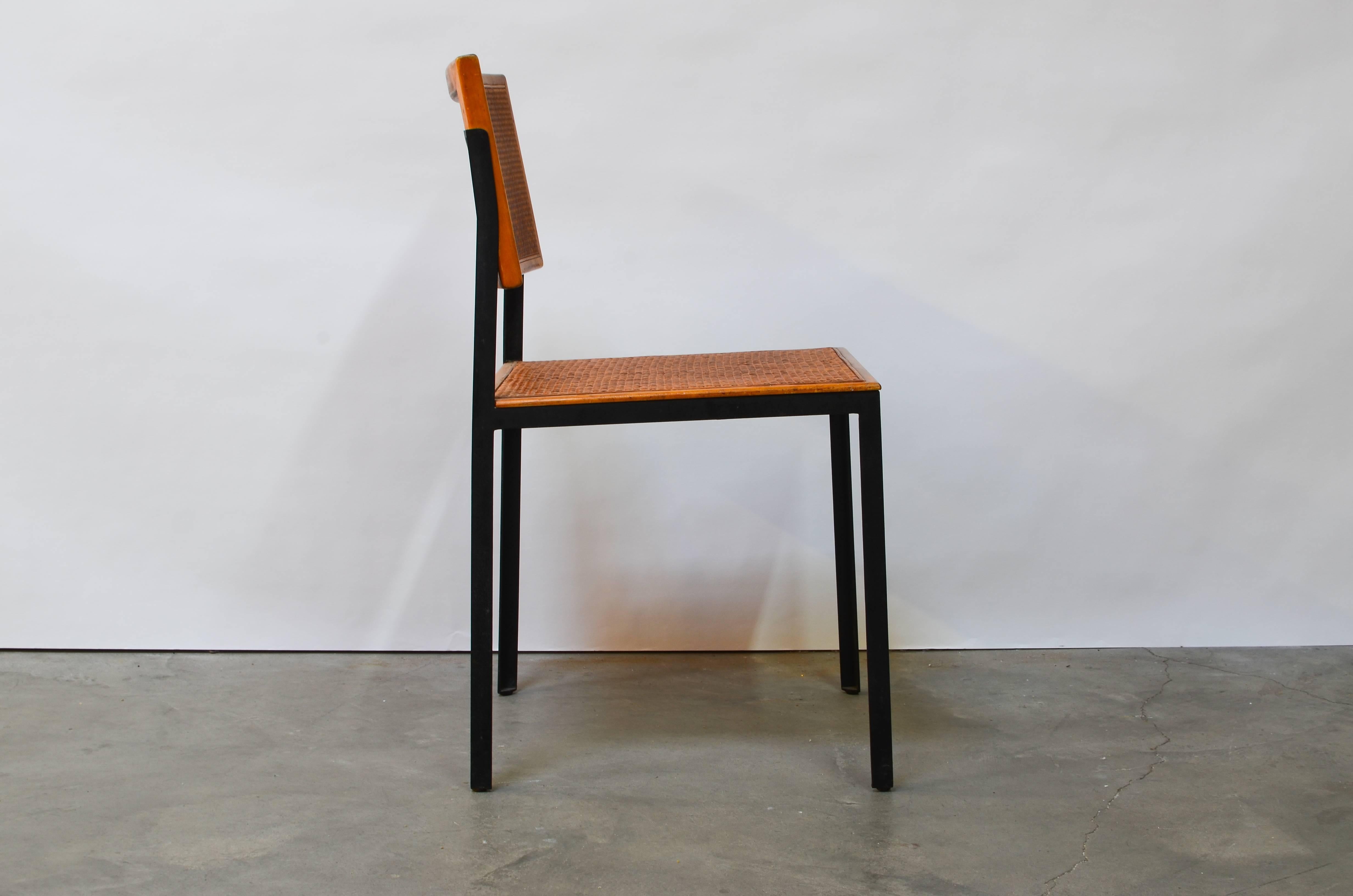 American George Nelson Steel Frame Side Chair, 1950s