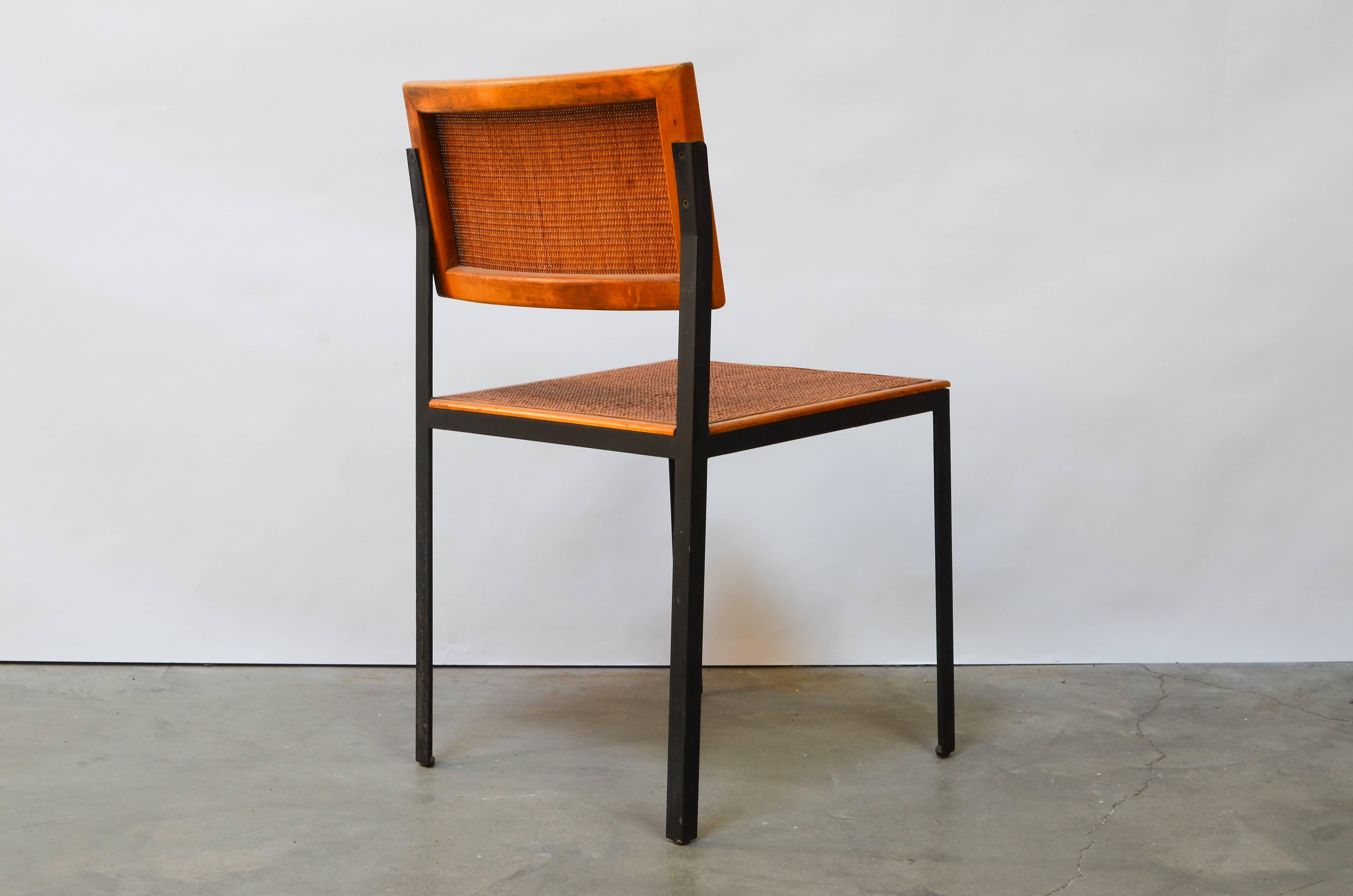 George Nelson Steel Frame Side Chair, 1950s In Excellent Condition In Berkeley, CA