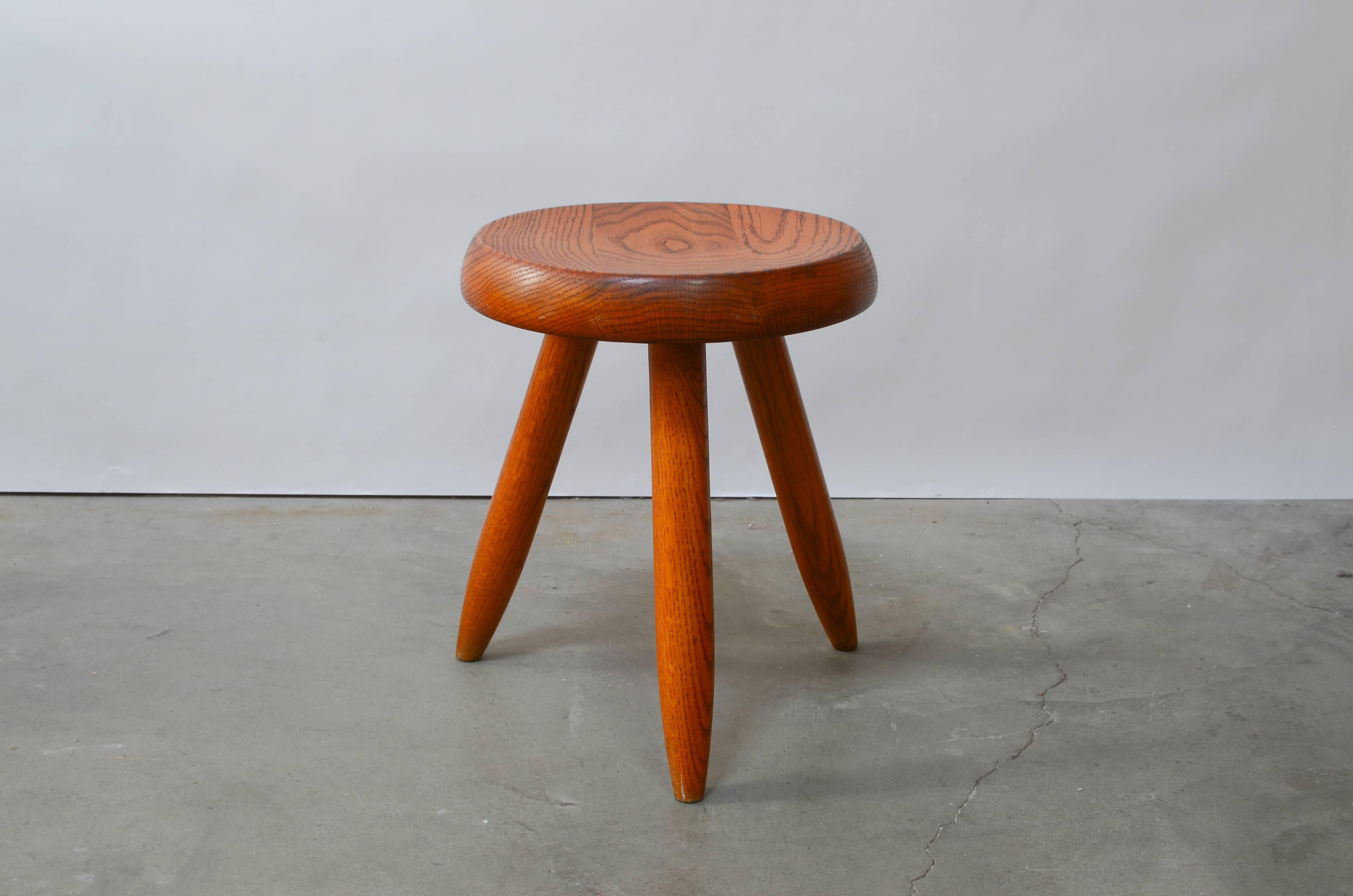Charlotte Perriand Tripod Stool, France, 1950 In Excellent Condition In Berkeley, CA