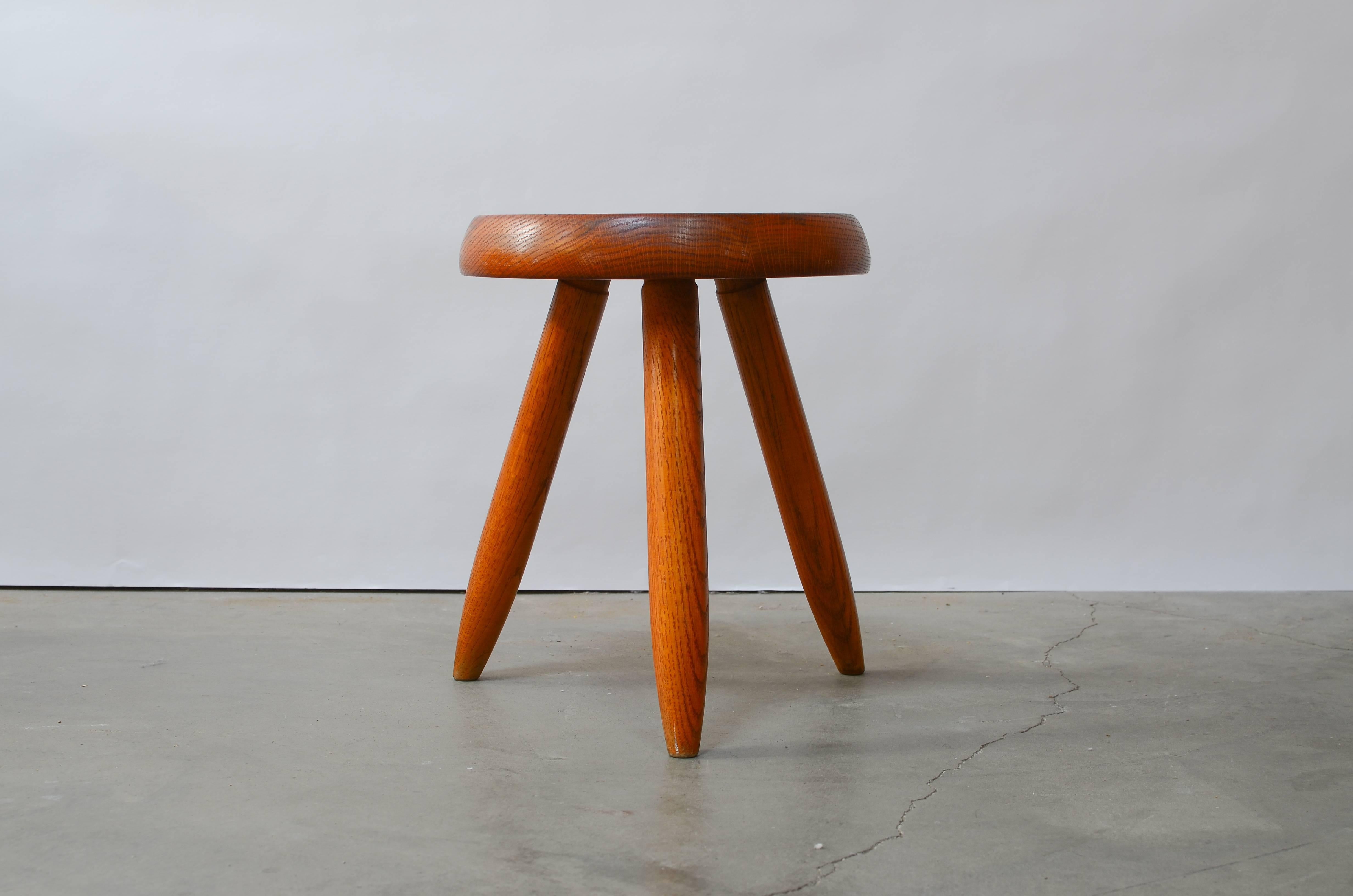 Mid-20th Century Charlotte Perriand Tripod Stool, France, 1950