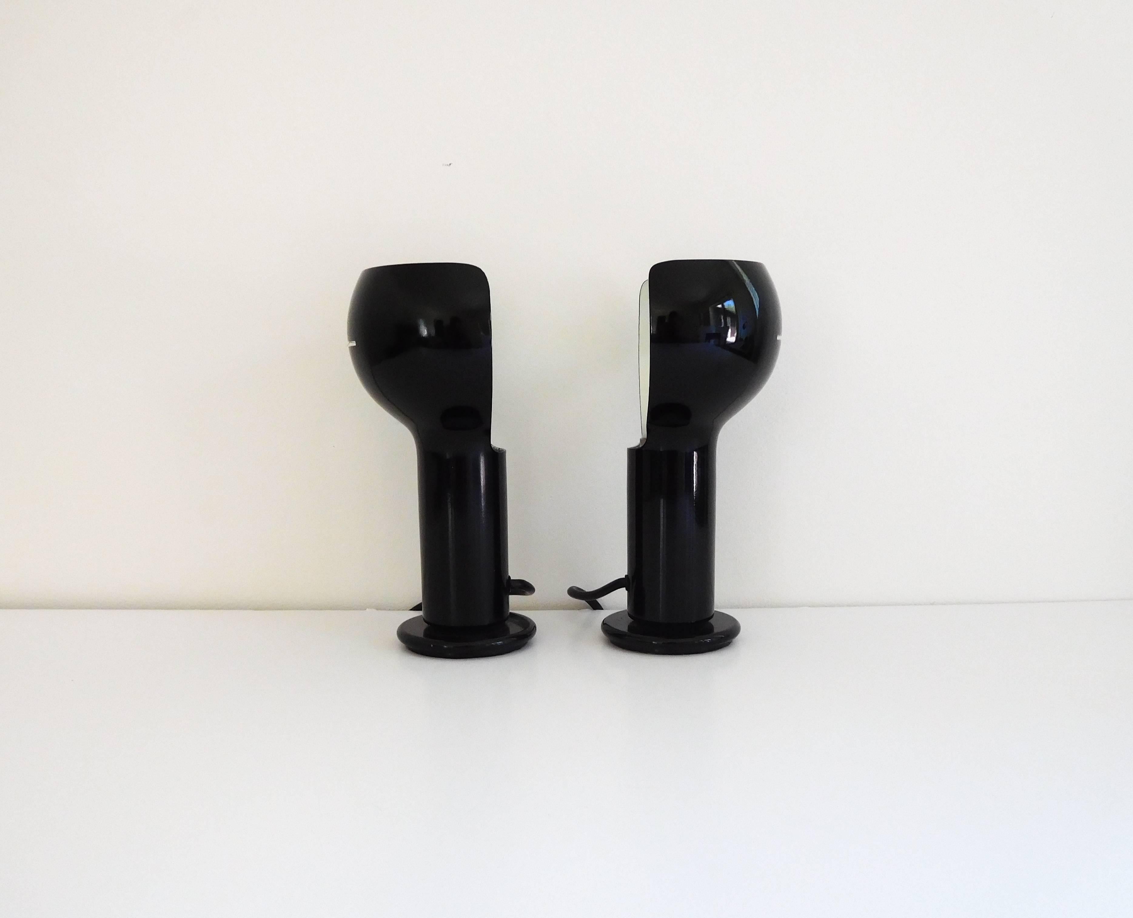 Mid-Century Modern Joe Colombo Flash Table Lamps for O-Luce, 1968 For Sale